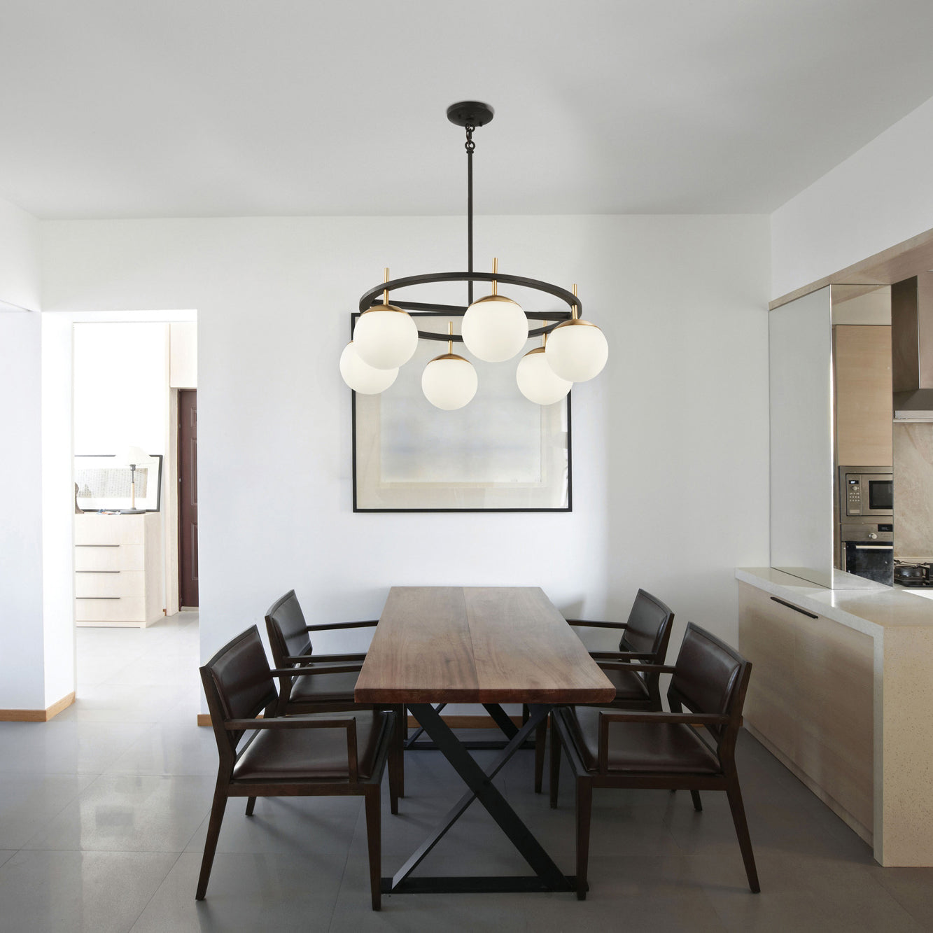 Ornuvyn Modern Minimalist Glass Chandelier - Lamp Copper