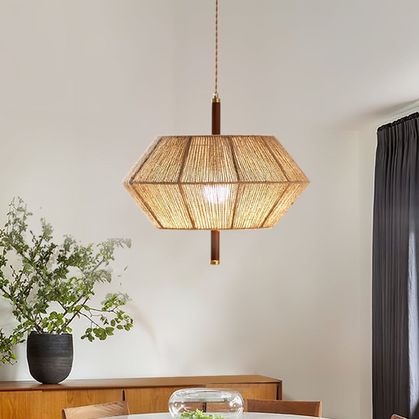 Rattan Lampe Suspendue Vintage en Corde - Neutralighting