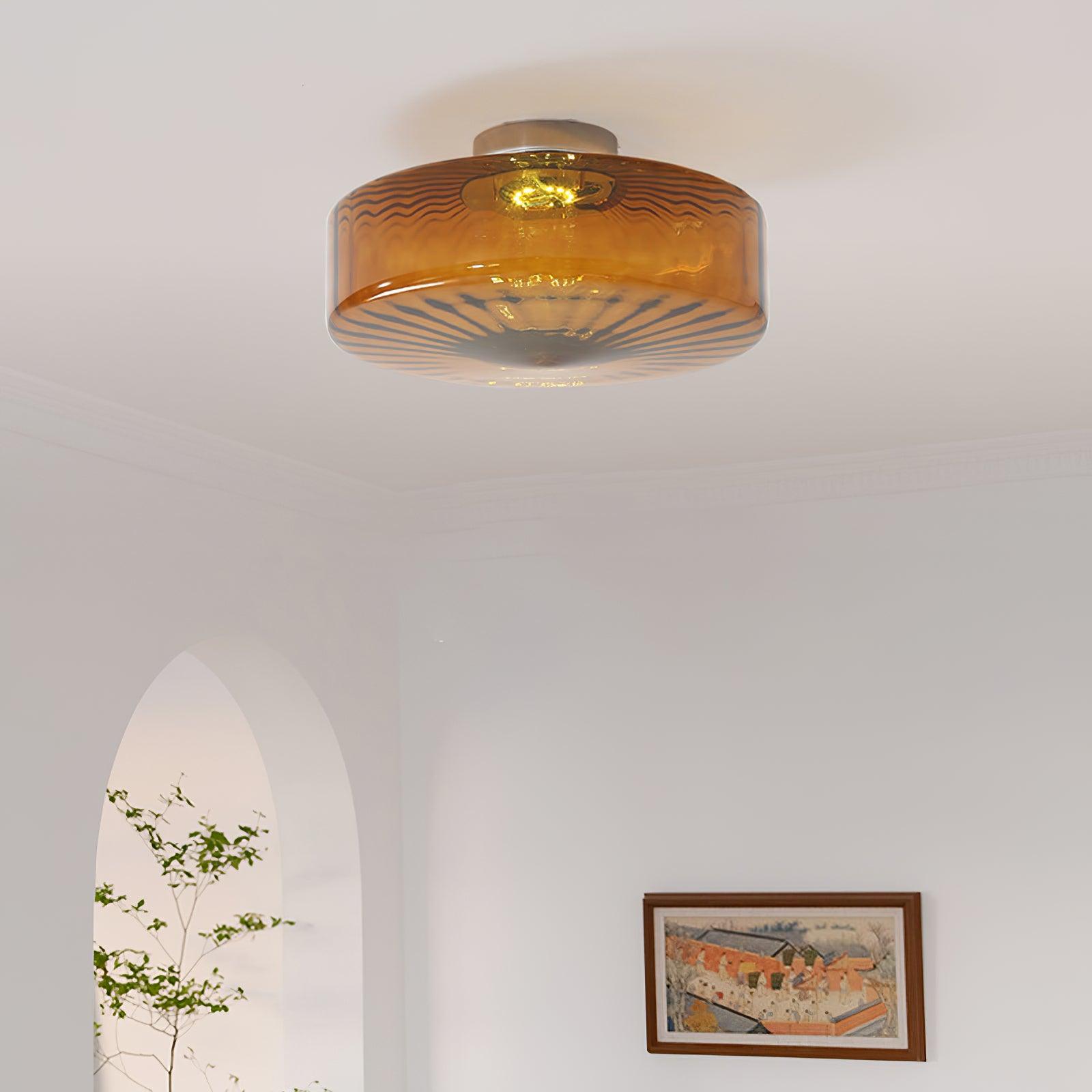 June Plafonnier Ambre Verre - Neutralighting