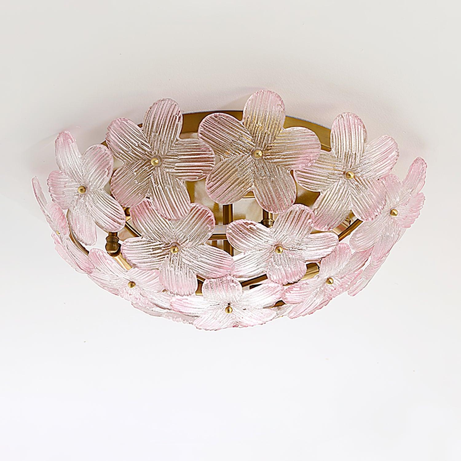 Anan Ceiling Lamp Glass Petal Wreath Romantic - Letslighting