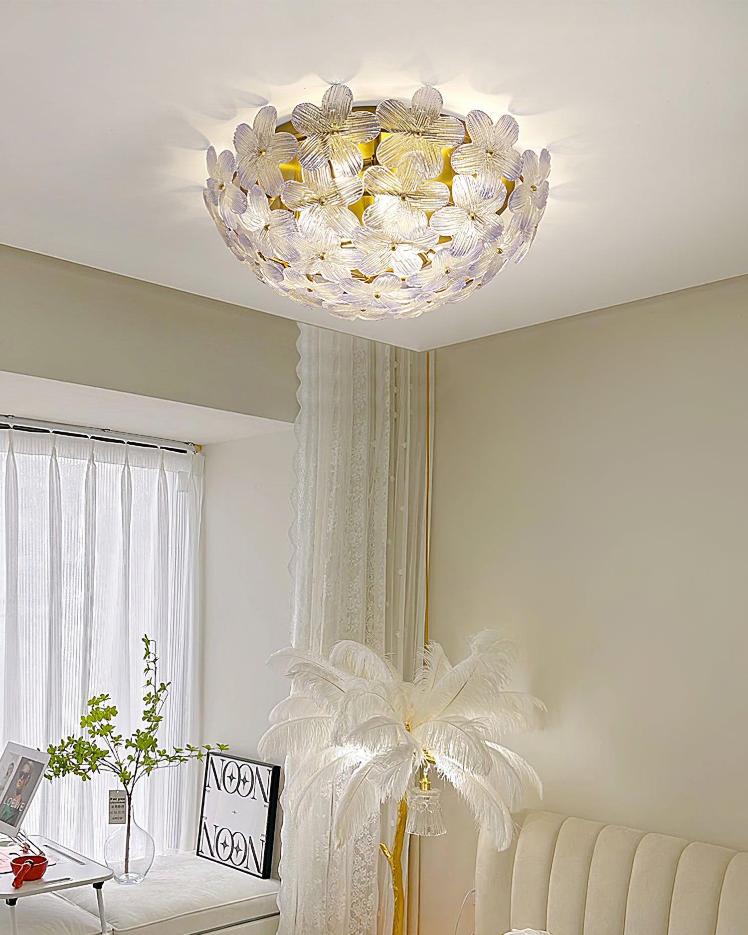 Anan Ceiling Lamp Glass Petal Wreath Romantic - Letslighting