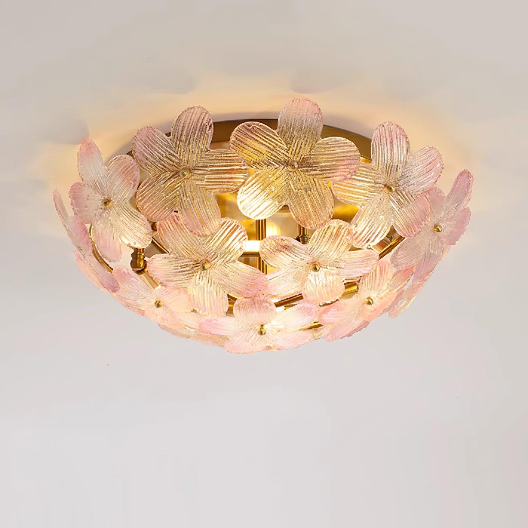 Anan Ceiling Lamp Glass Petal Wreath Romantic - Letslighting