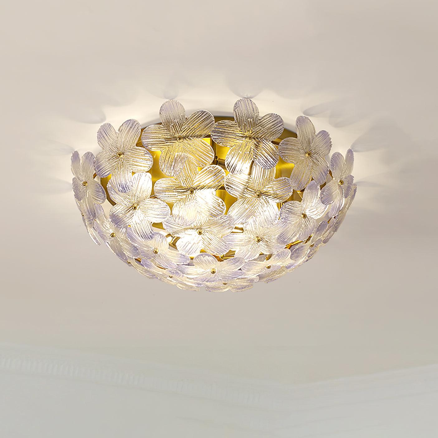 Anan Floral Ceiling Light Blush Glass - Letslighting