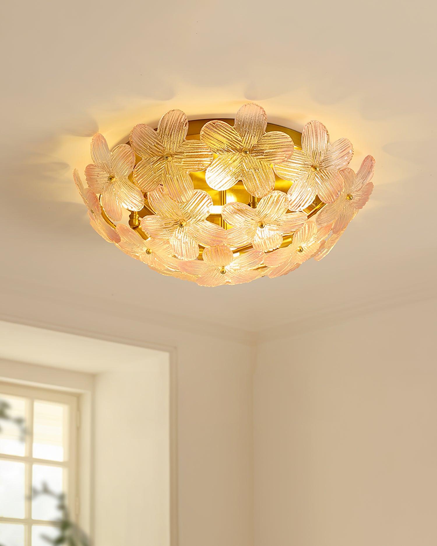 Anan Ceiling Lamp Glass Petal Wreath Romantic - Letslighting