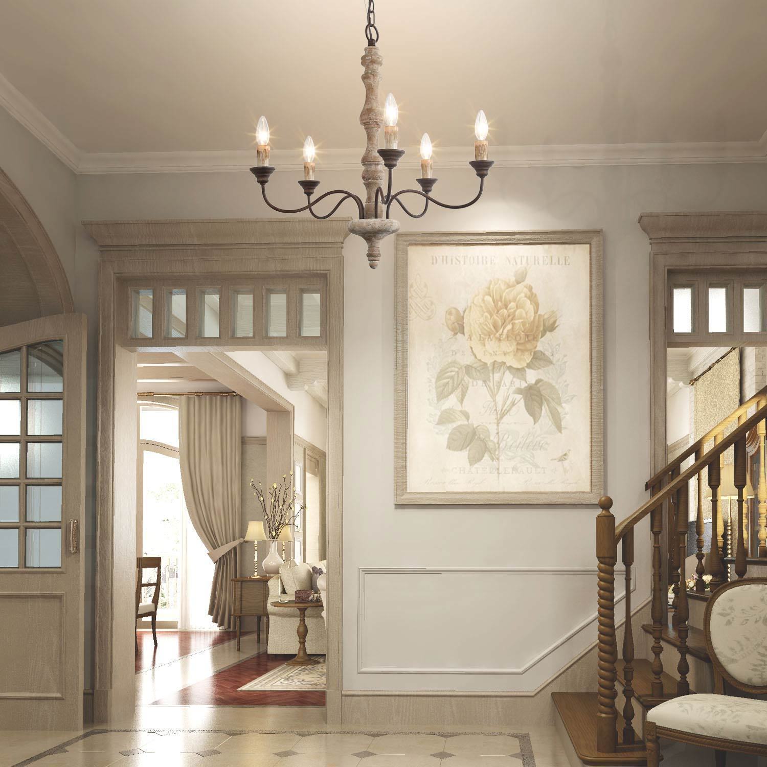 Fljotuvyi Chandelier en Bois et Métal Créativité Individuelle - Neutralighting