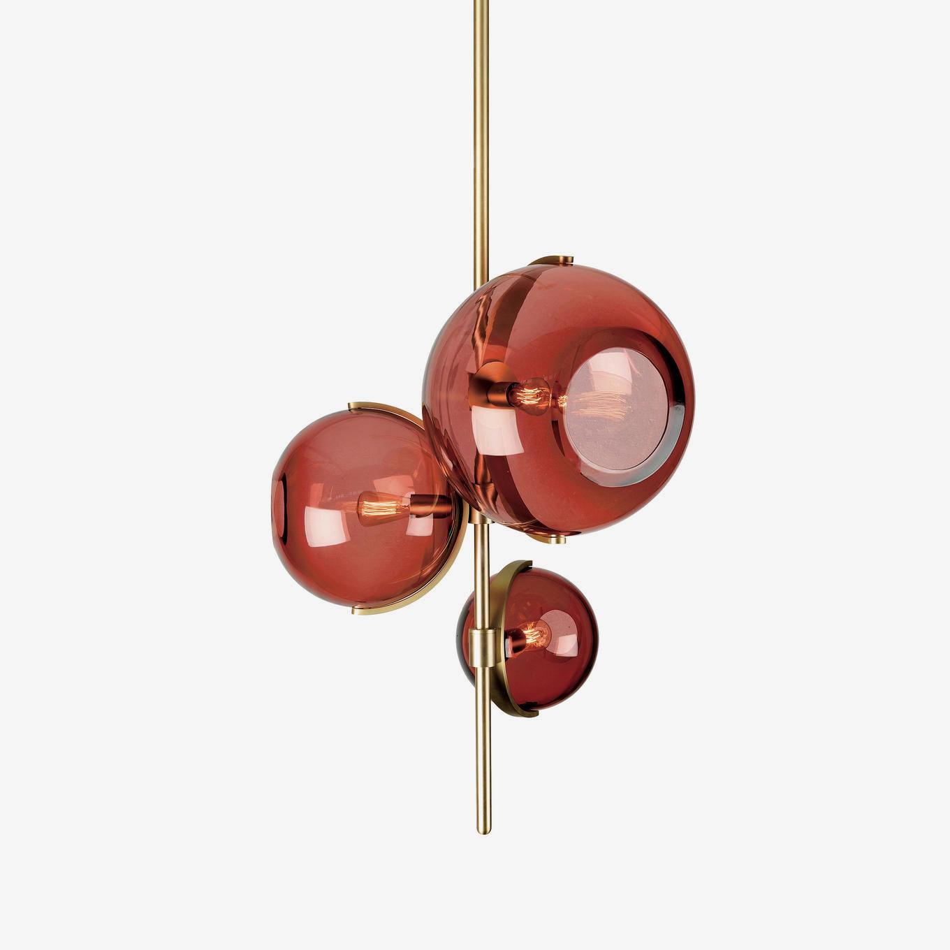 Lustra Chandelier Boule en Verre Ambre - Neutralighting