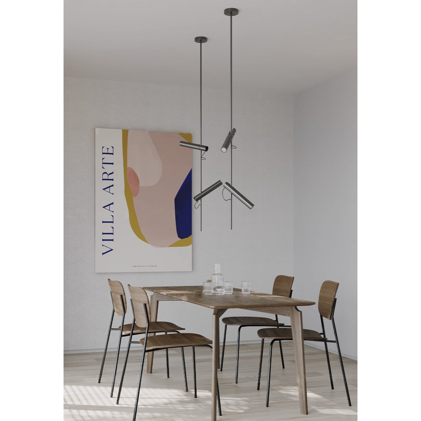 Jarnbruvyi Modern Minimalist Line Metal Pendant Light - Lamp Copper