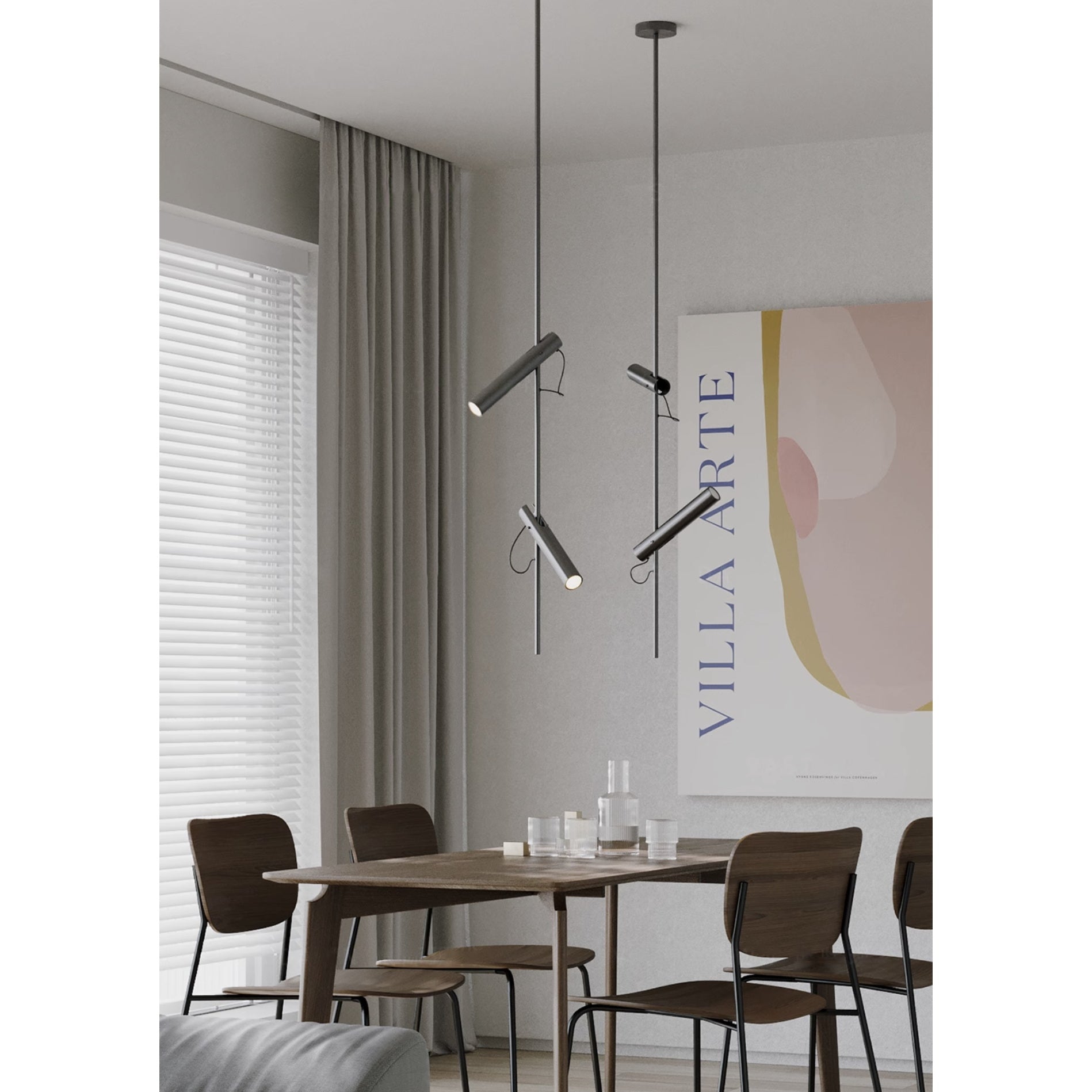 Jarnbruvyi Modern Minimalist Line Metal Pendant Light - Lamp Copper