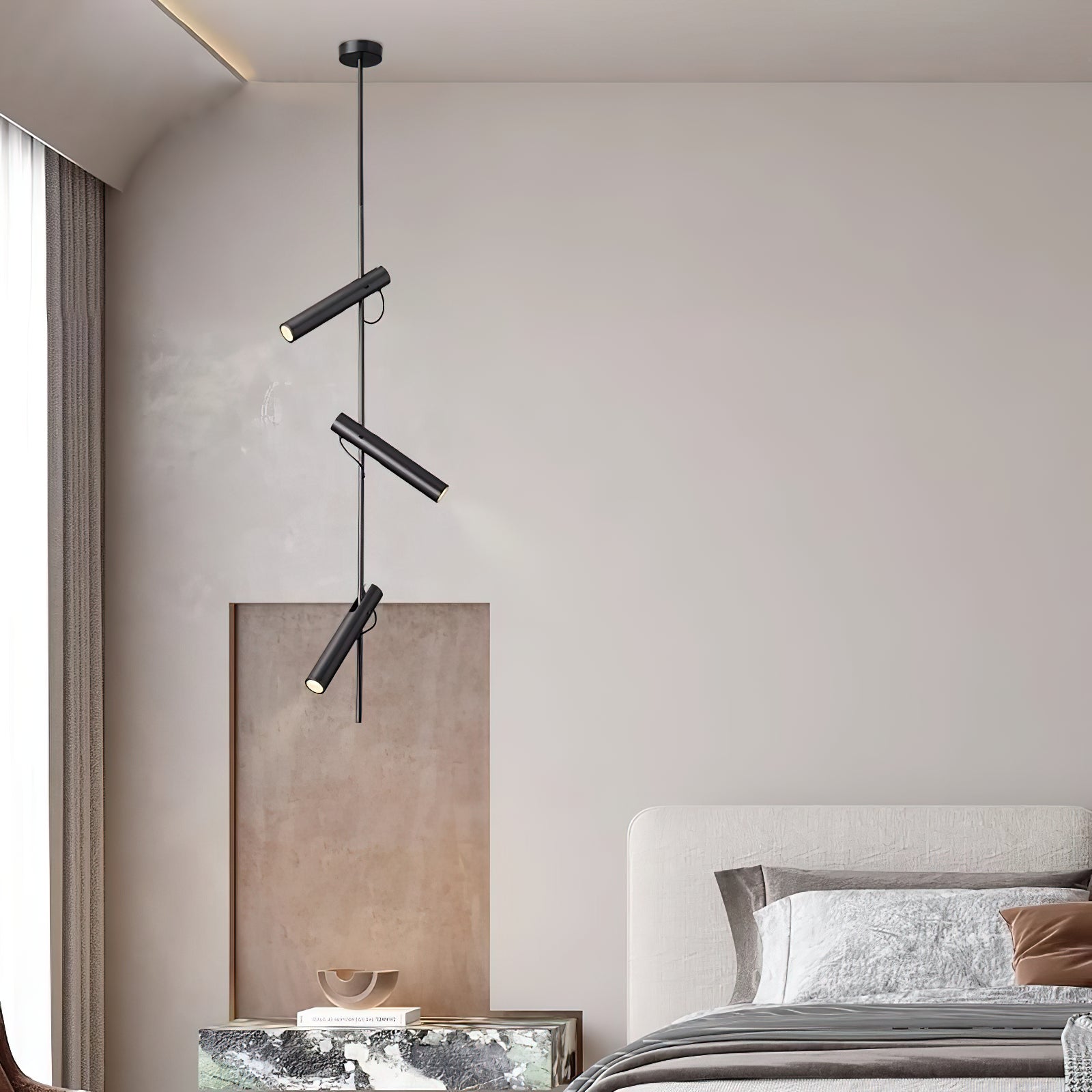 Jarnbruvyi Modern Minimalist Line Metal Pendant Light - Lamp Copper