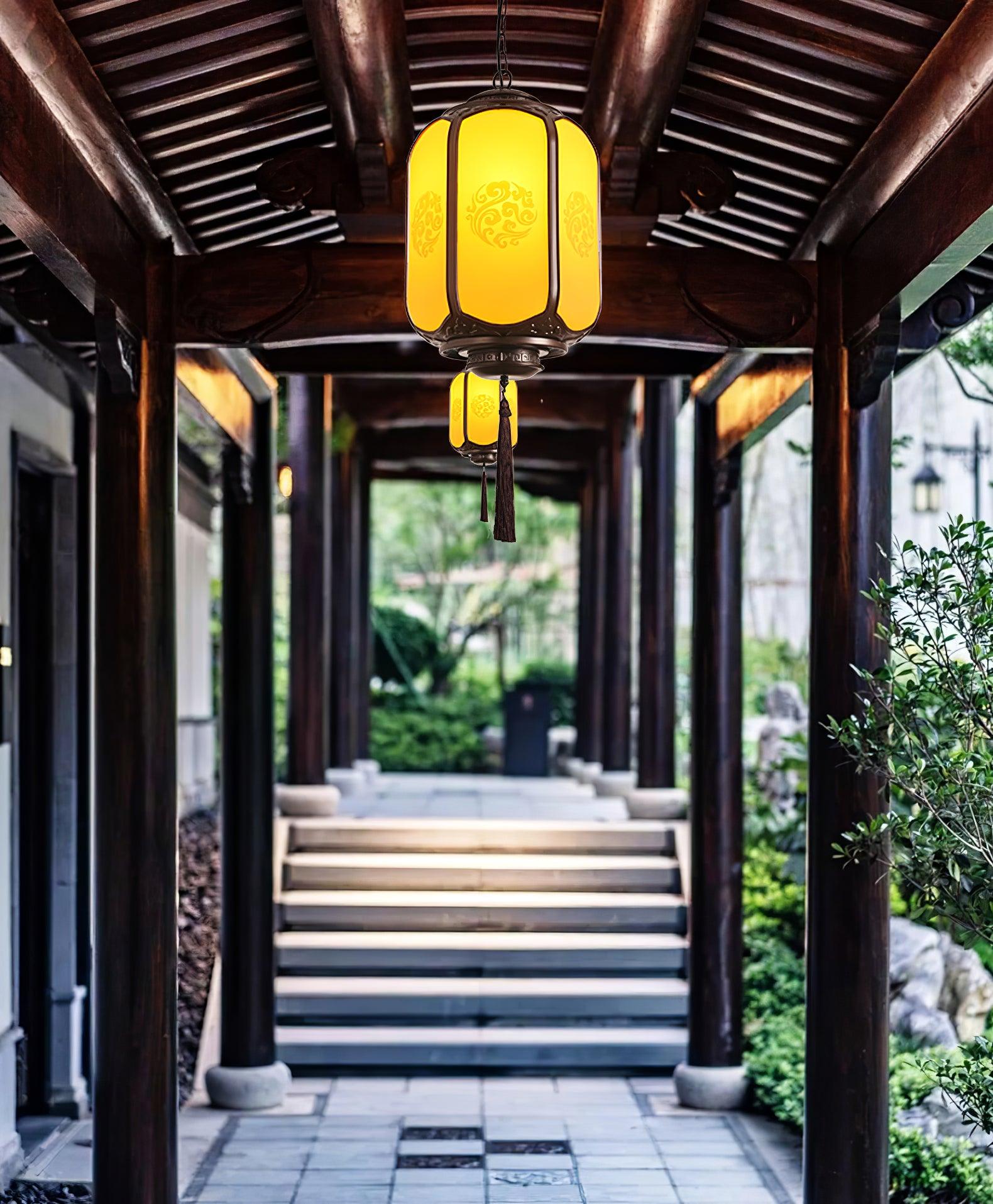 Solara Lampe suspendue antique lanterne d'extérieur rustique - Neutralighting