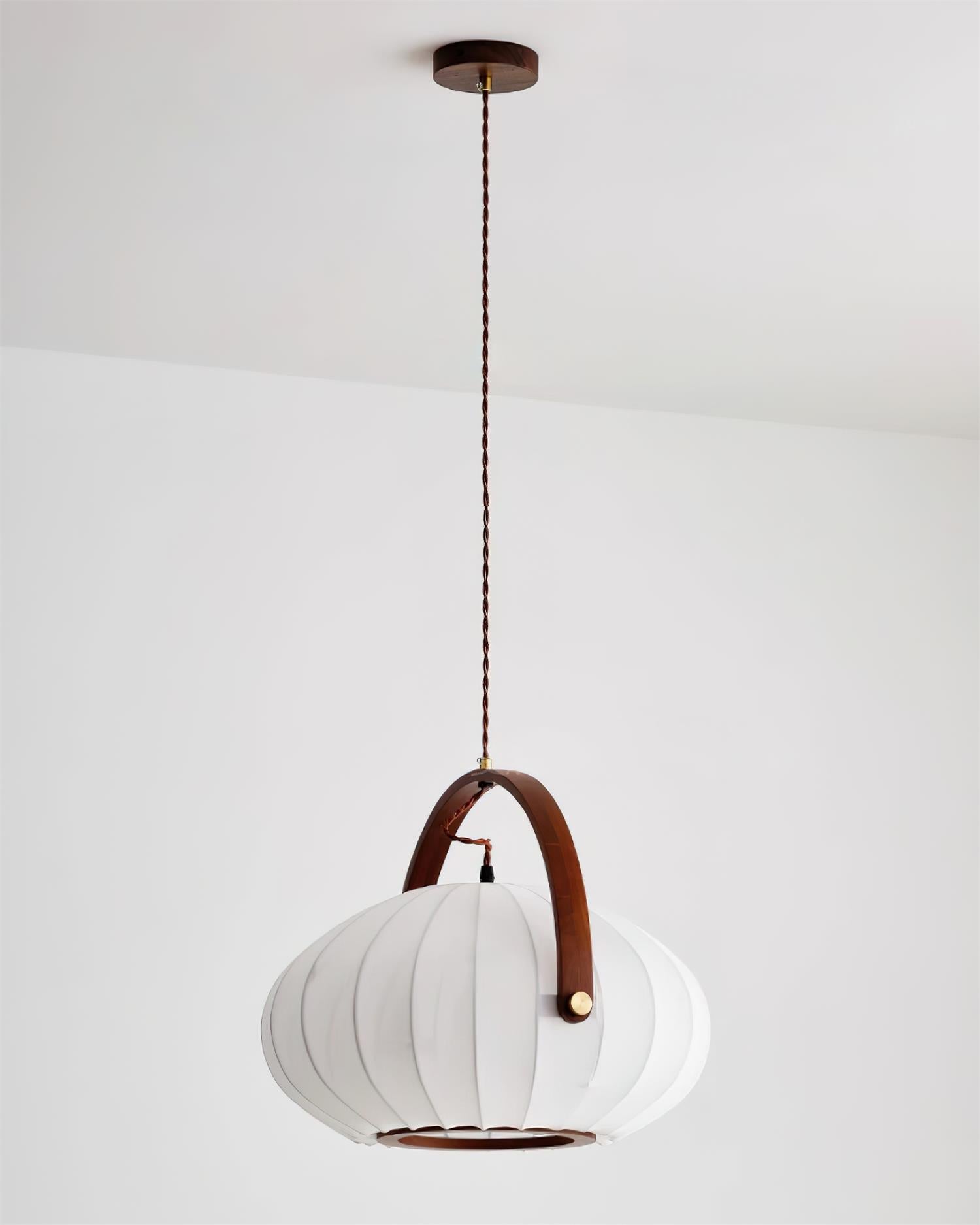Antonio Pendant Lamp Pleated Fabric Lantern Organic - Letslighting