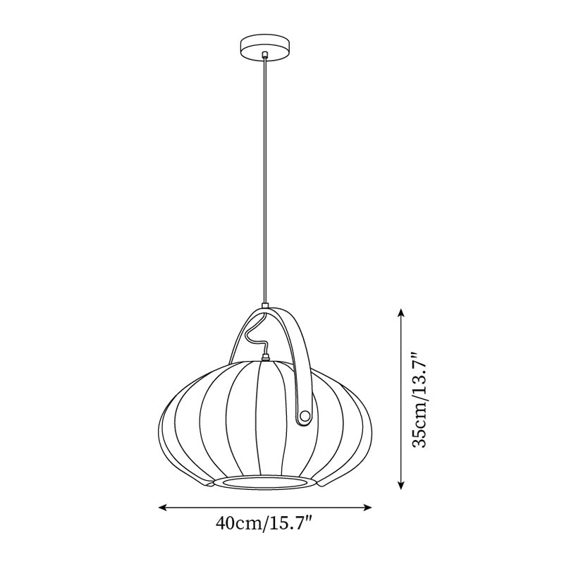 Antonio Pendant Lamp Pleated Fabric Lantern Organic - Letslighting