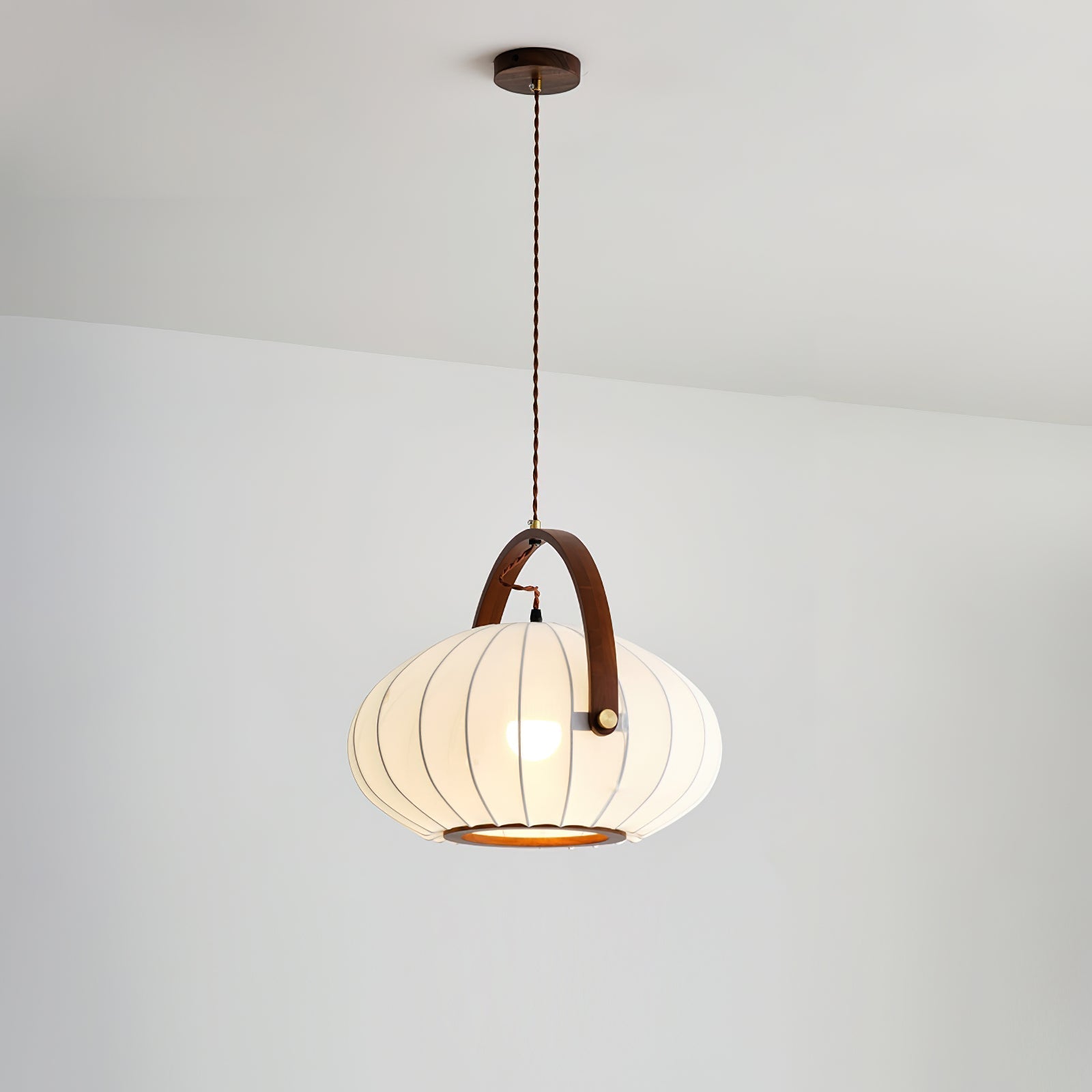 Antonio Pendant Lamp Pleated Fabric Lantern Organic - Letslighting