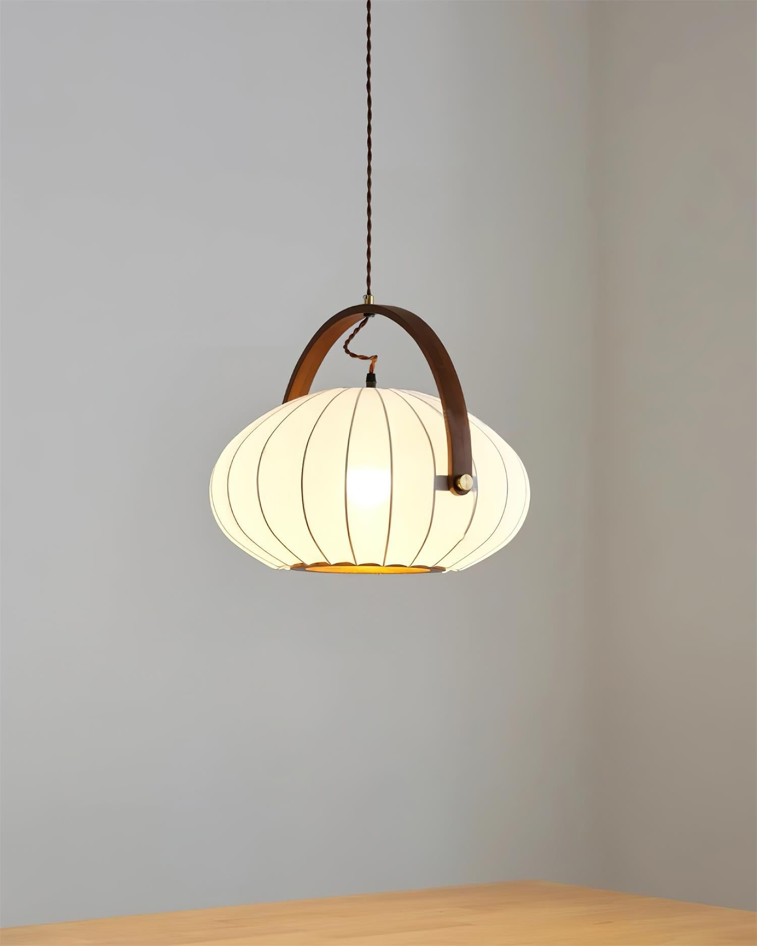 Antonio Pendant Lamp Pleated Fabric Lantern Organic - Letslighting