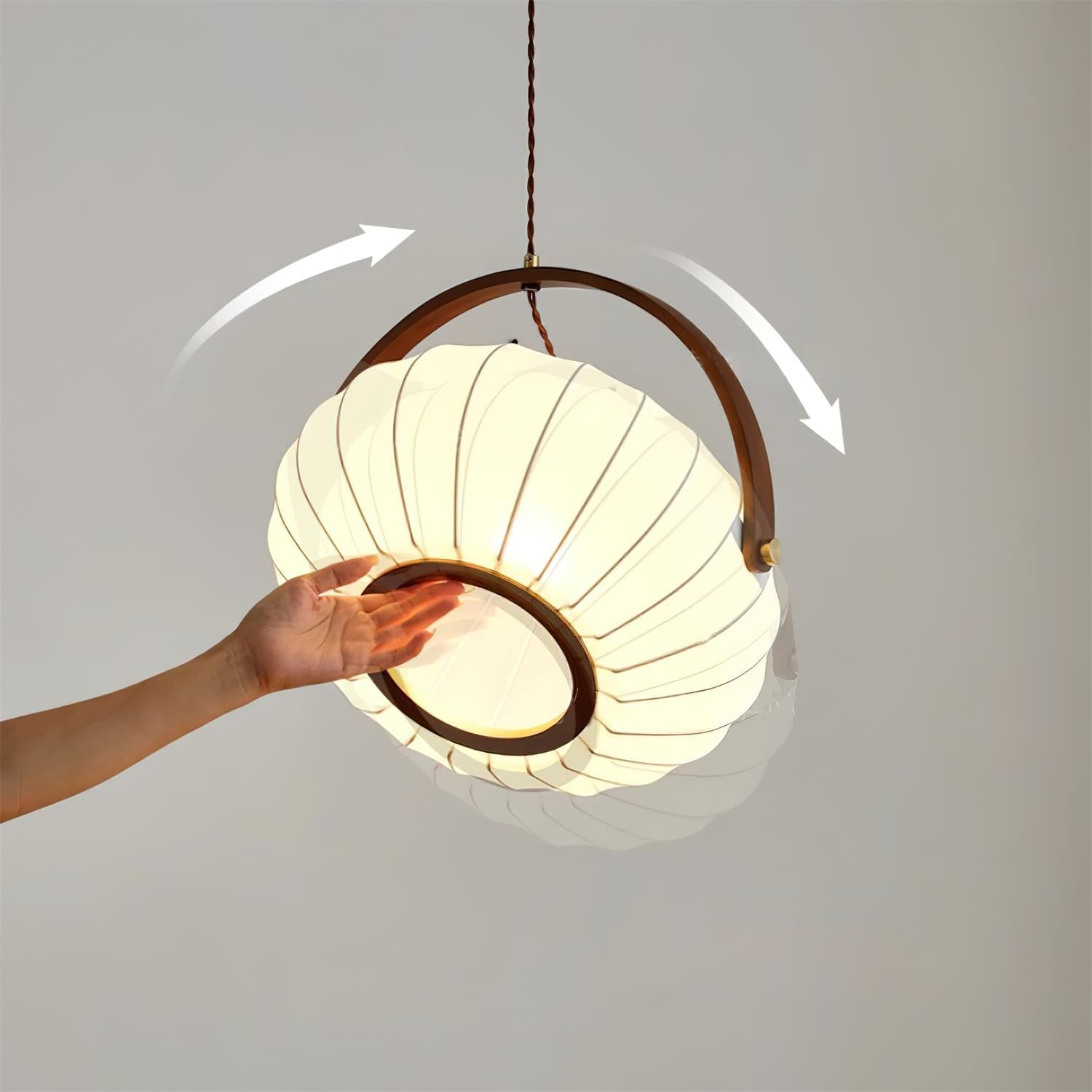Antonio Pendant Lamp Pleated Fabric Lantern Organic - Letslighting