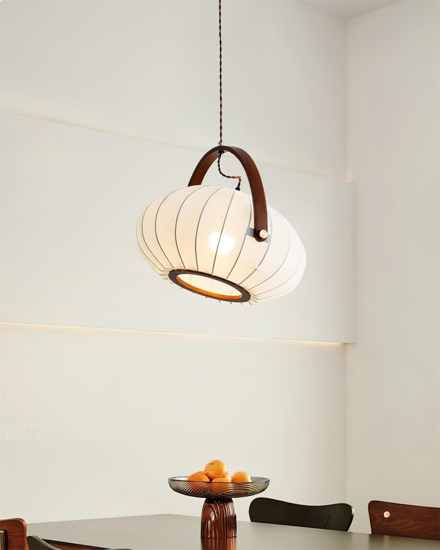 Antonio Pendant Lamp Pleated Fabric Lantern Organic - Letslighting