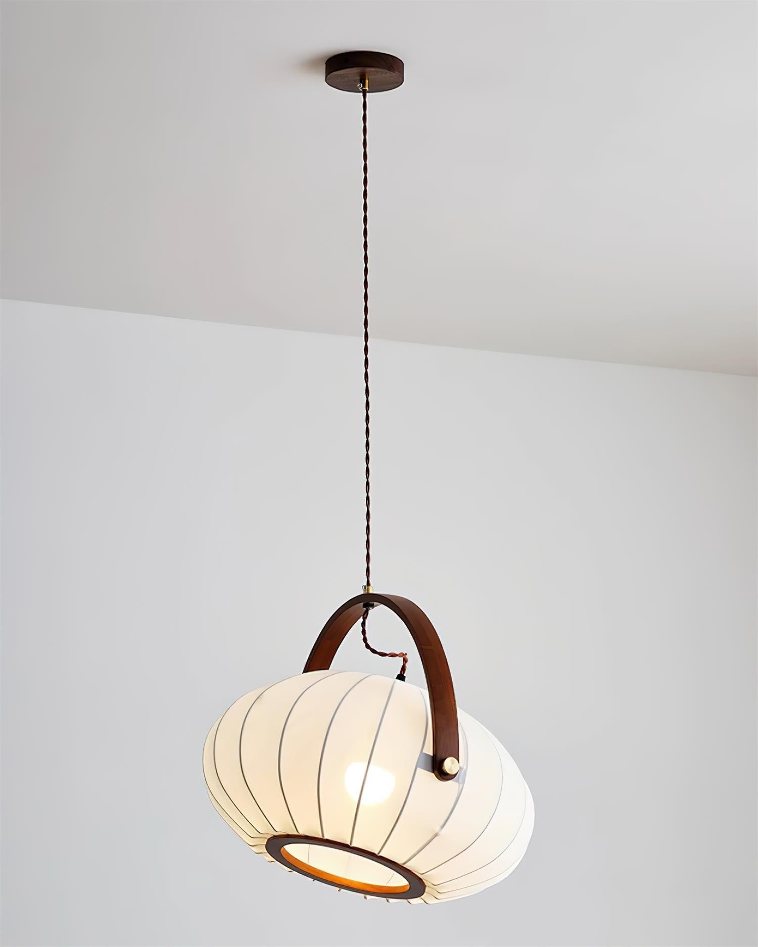 Antonio Pendant Lamp Pleated Fabric Lantern Organic - Letslighting