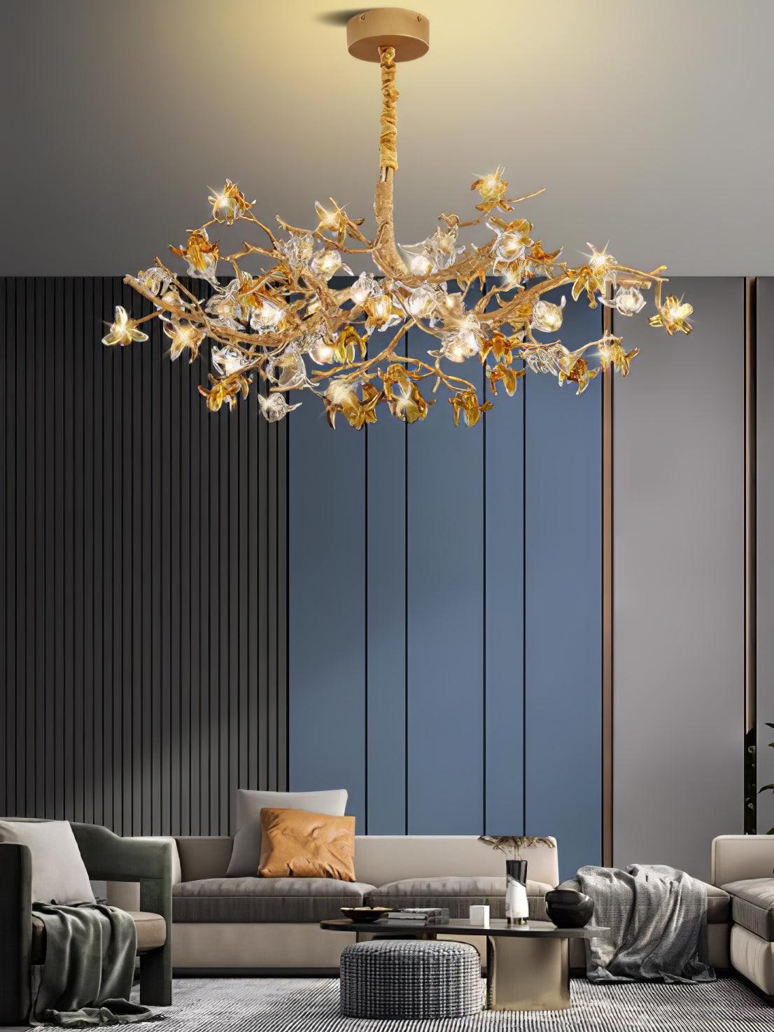 Ulfuvye Chandelier Branche Laiton Cristal Luxueux - Neutralighting