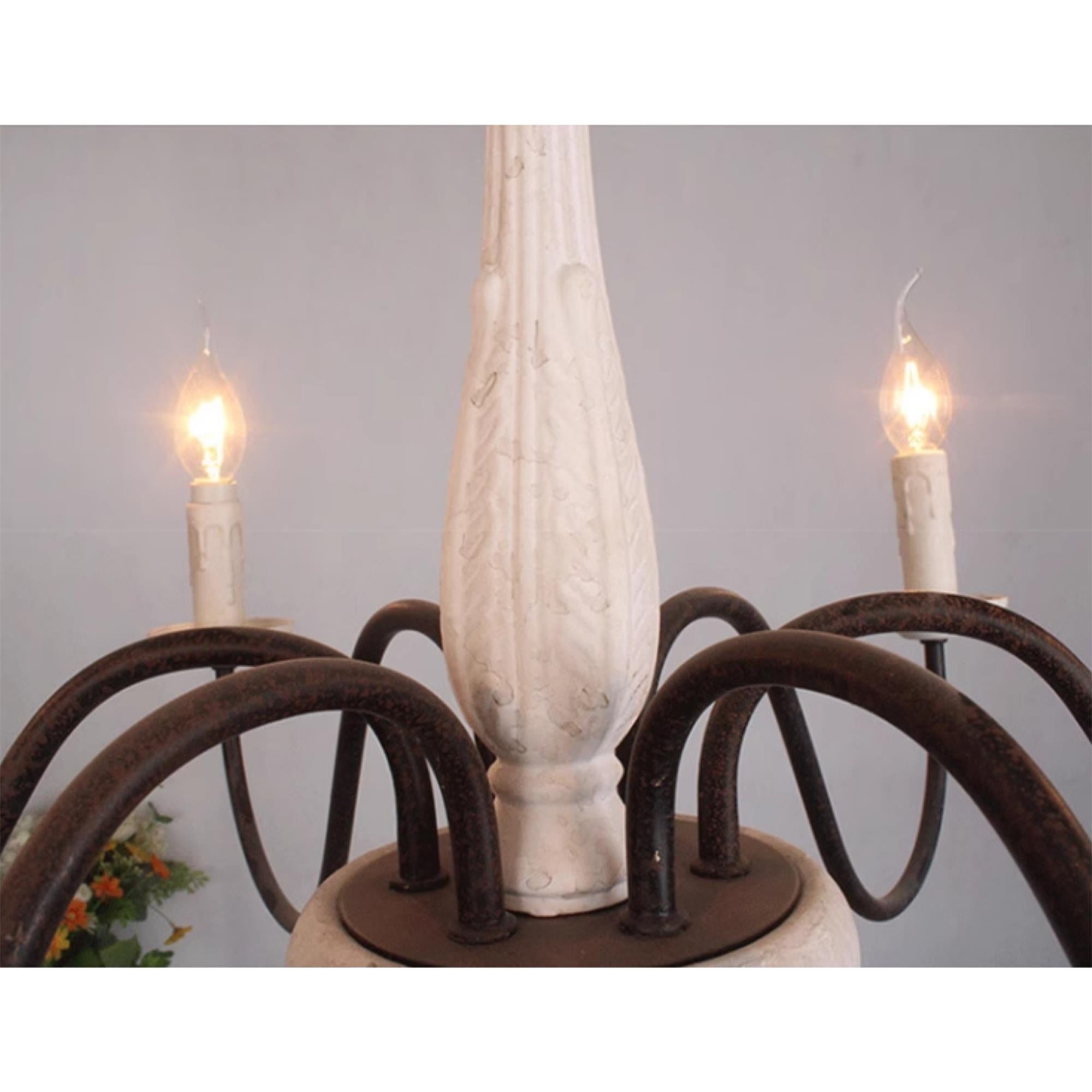 Ljomuvyi Lustre Traditionnel En Métal Et Bois De Style Ferme - Neutralighting
