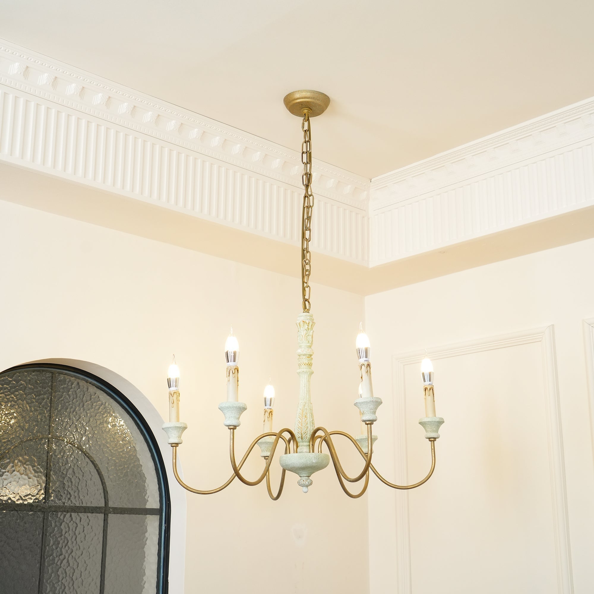 Ljomuvyi Lustre Traditionnel En Métal Et Bois De Style Ferme - Neutralighting