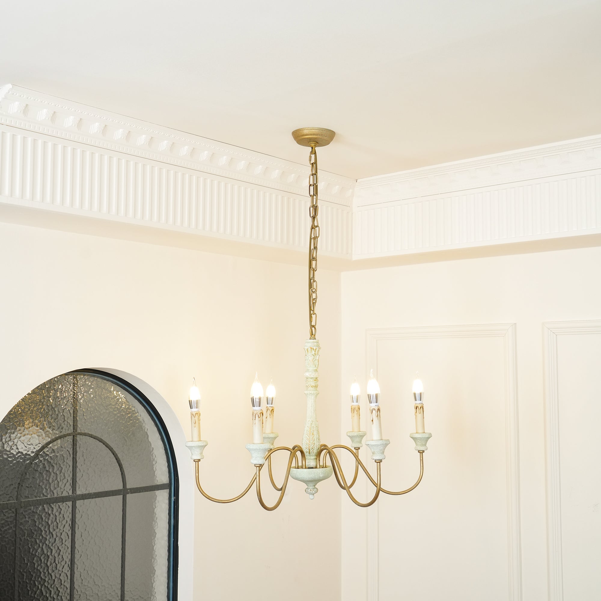 Ljomuvyi Lustre Traditionnel En Métal Et Bois De Style Ferme - Neutralighting
