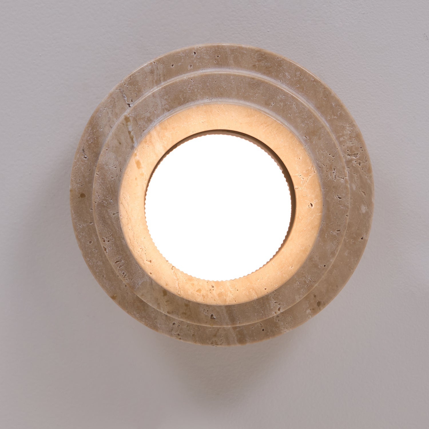 Zadoraris Plafonnier à Disques Superposés en Travertin - Neutralighting