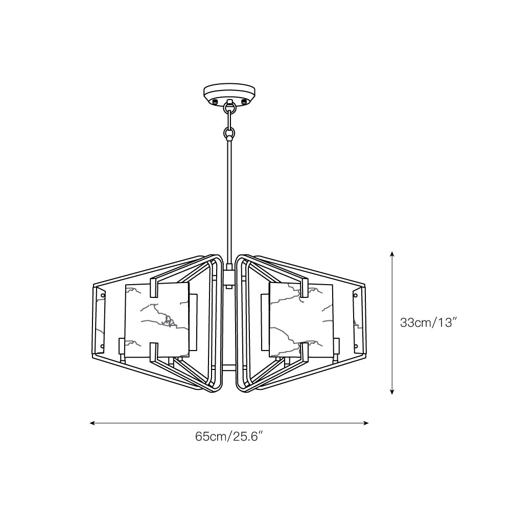 Plotuvys Chandelier Laiton Albâtre Luxe Postmoderne - Neutralighting