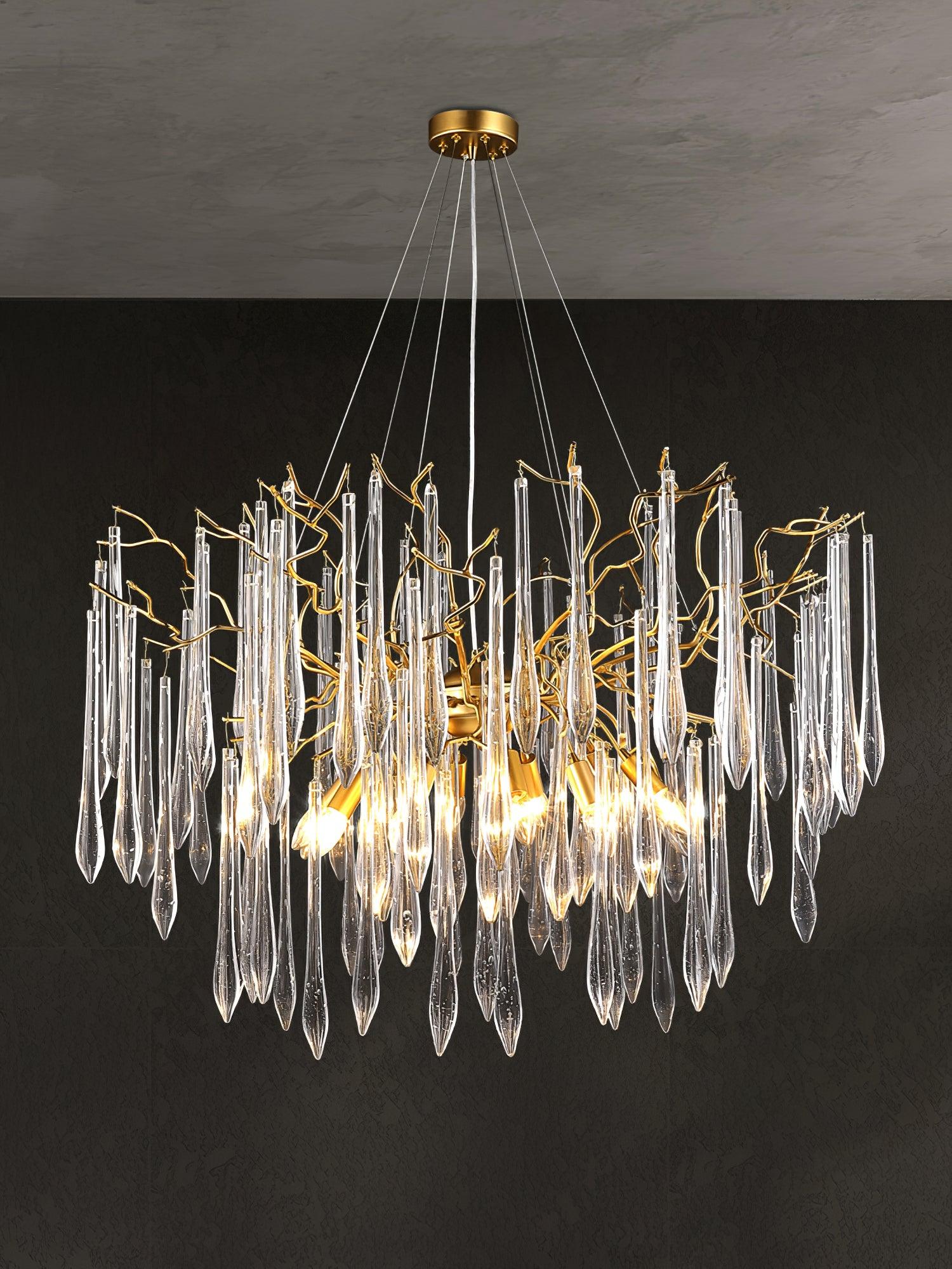 Lustra Chandelier Branches Cristal Suspension Sculpturale Artistique - Neutralighting