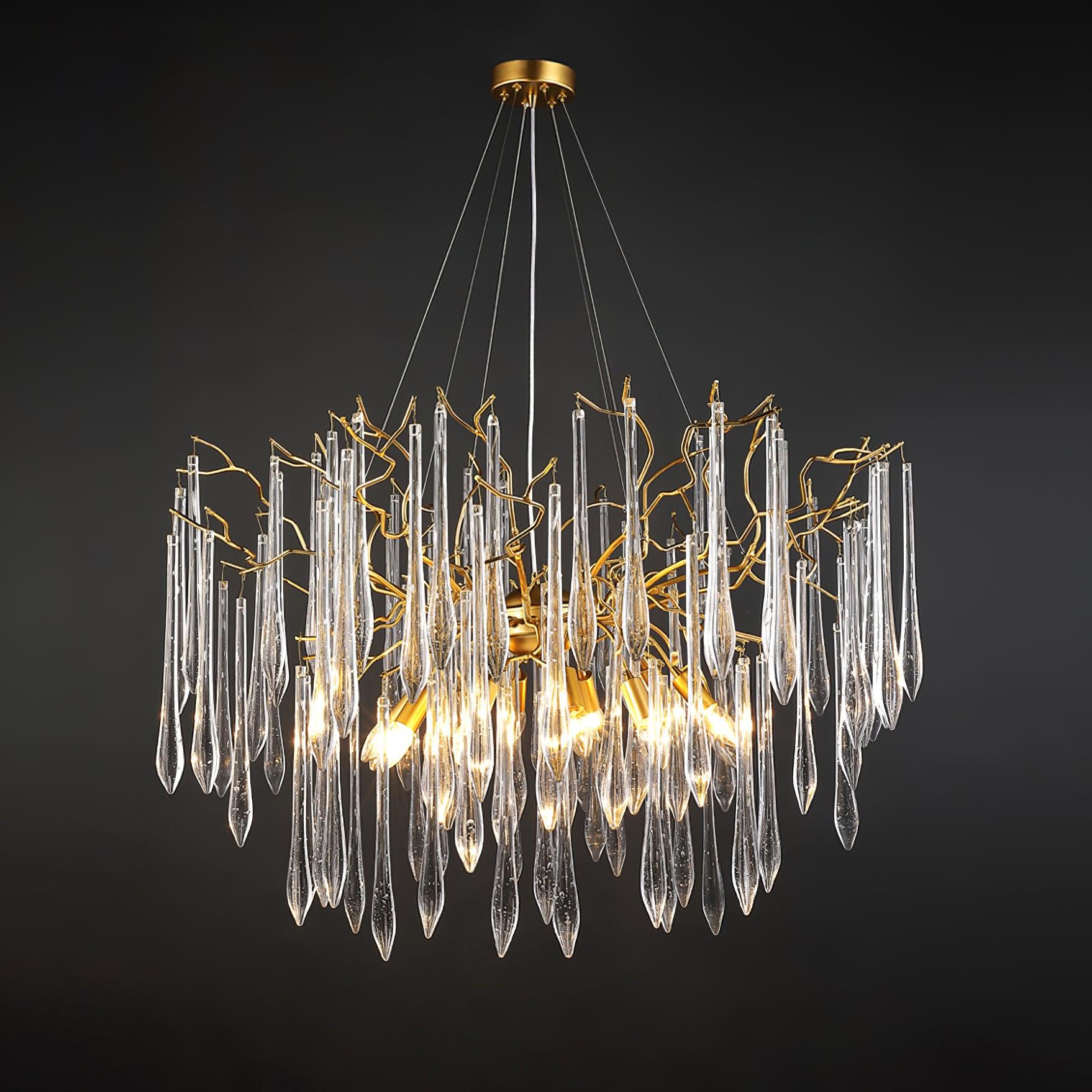 Lustra Chandelier Branches Cristal Suspension Sculpturale Artistique - Neutralighting