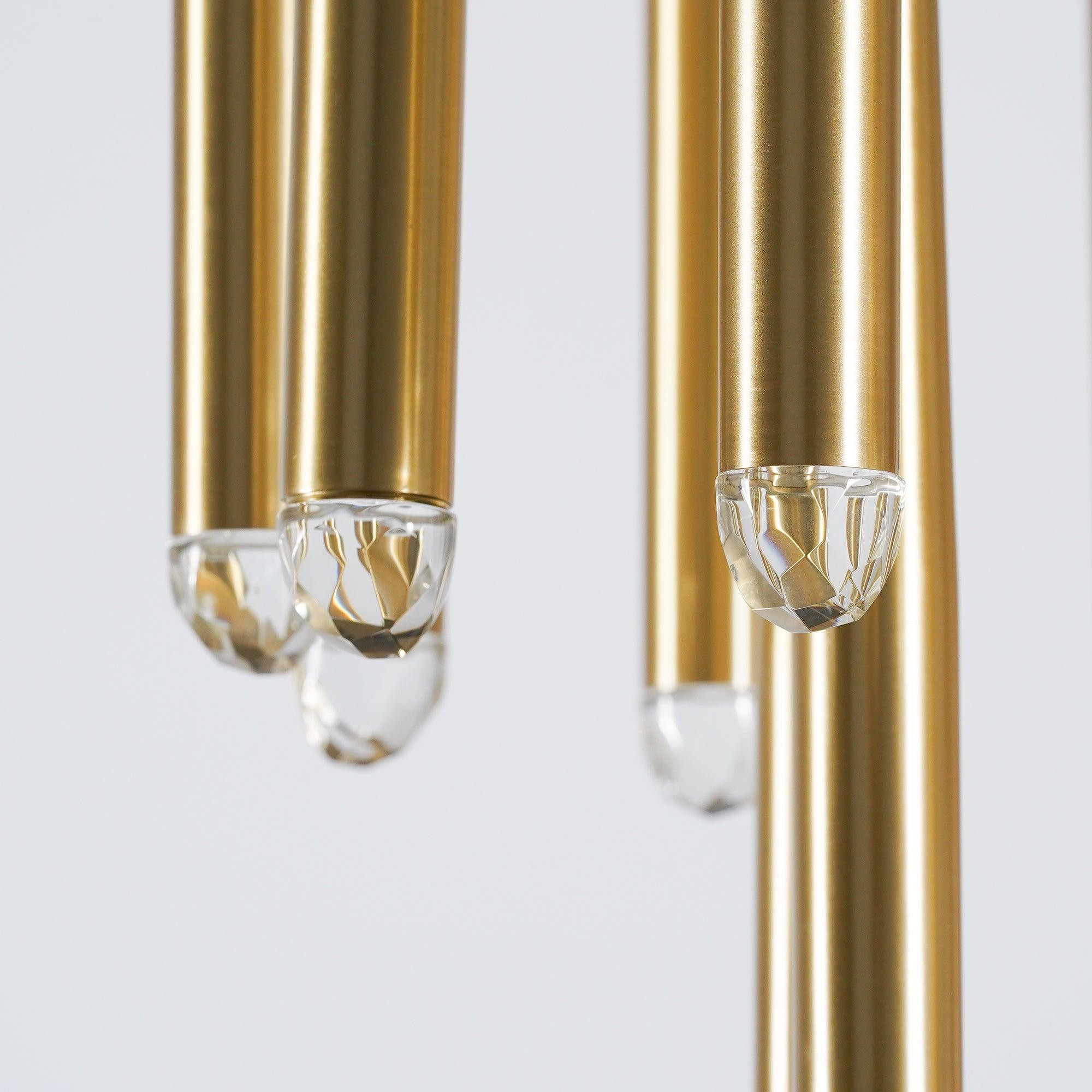 Aurance Lustre avec abat-jours en laiton poli et cristal Minimaliste - Neutralighting