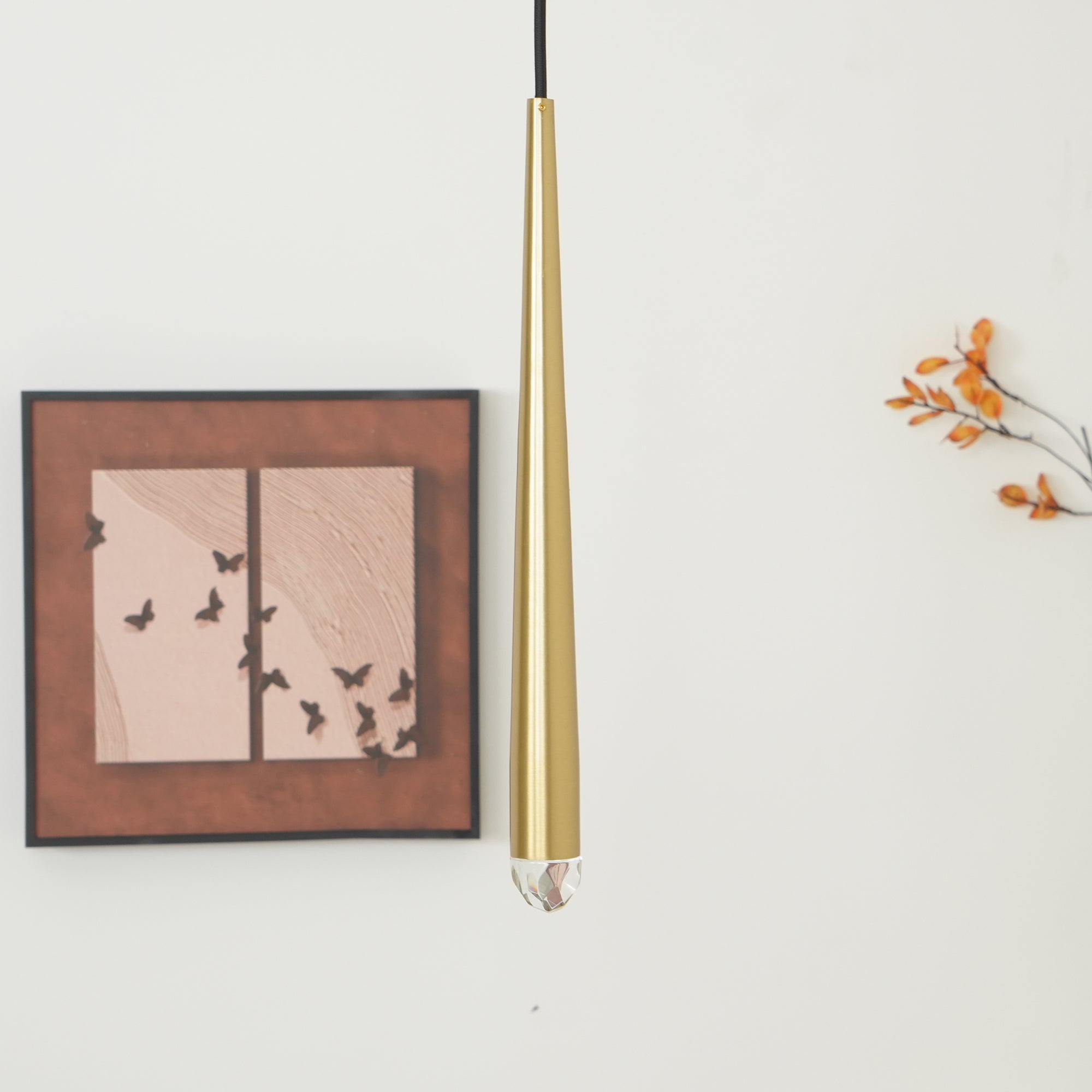 Zenith Chandelier Minimaliste Cristal Laiton - Neutralighting