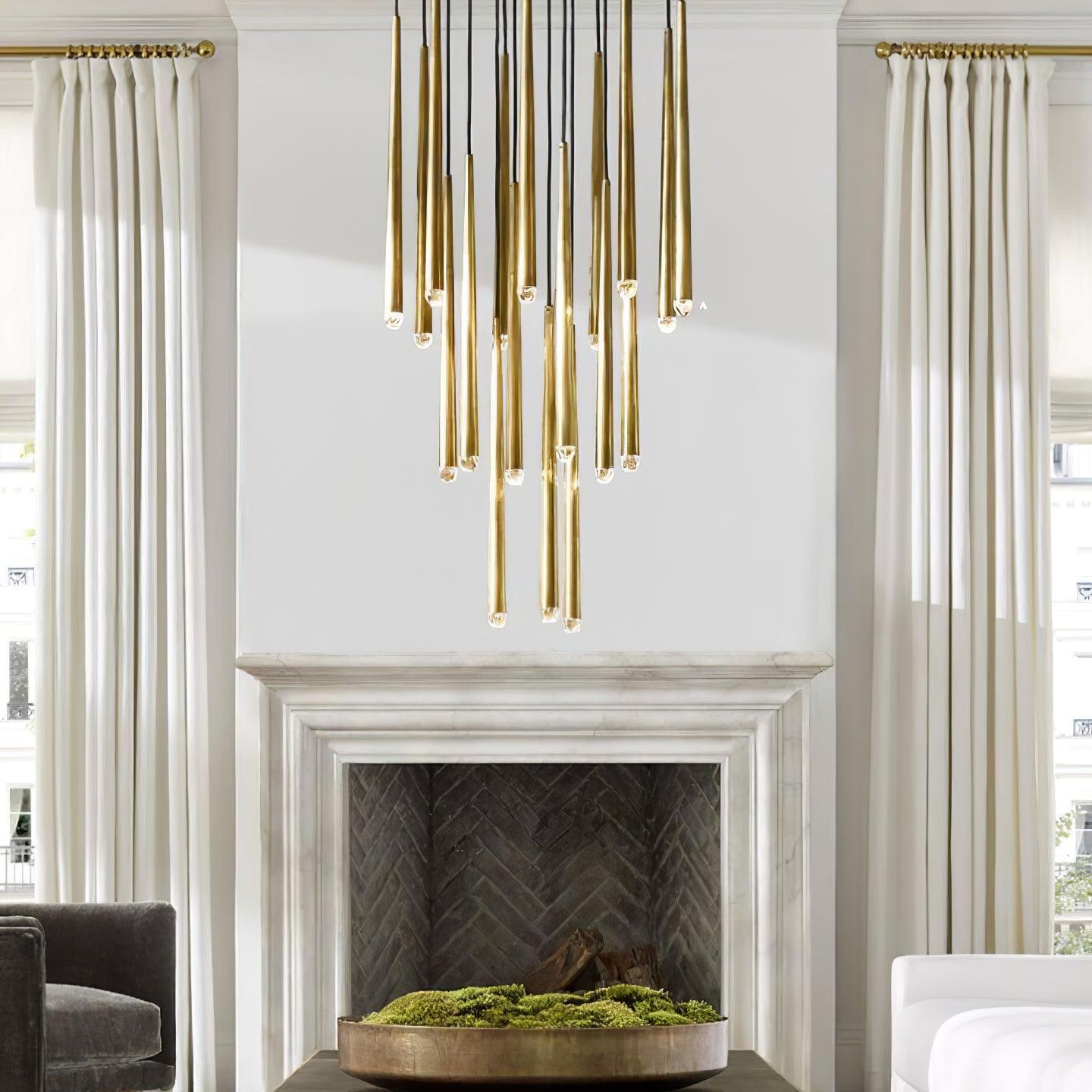 Zenith Chandelier Minimaliste Cristal Laiton - Neutralighting