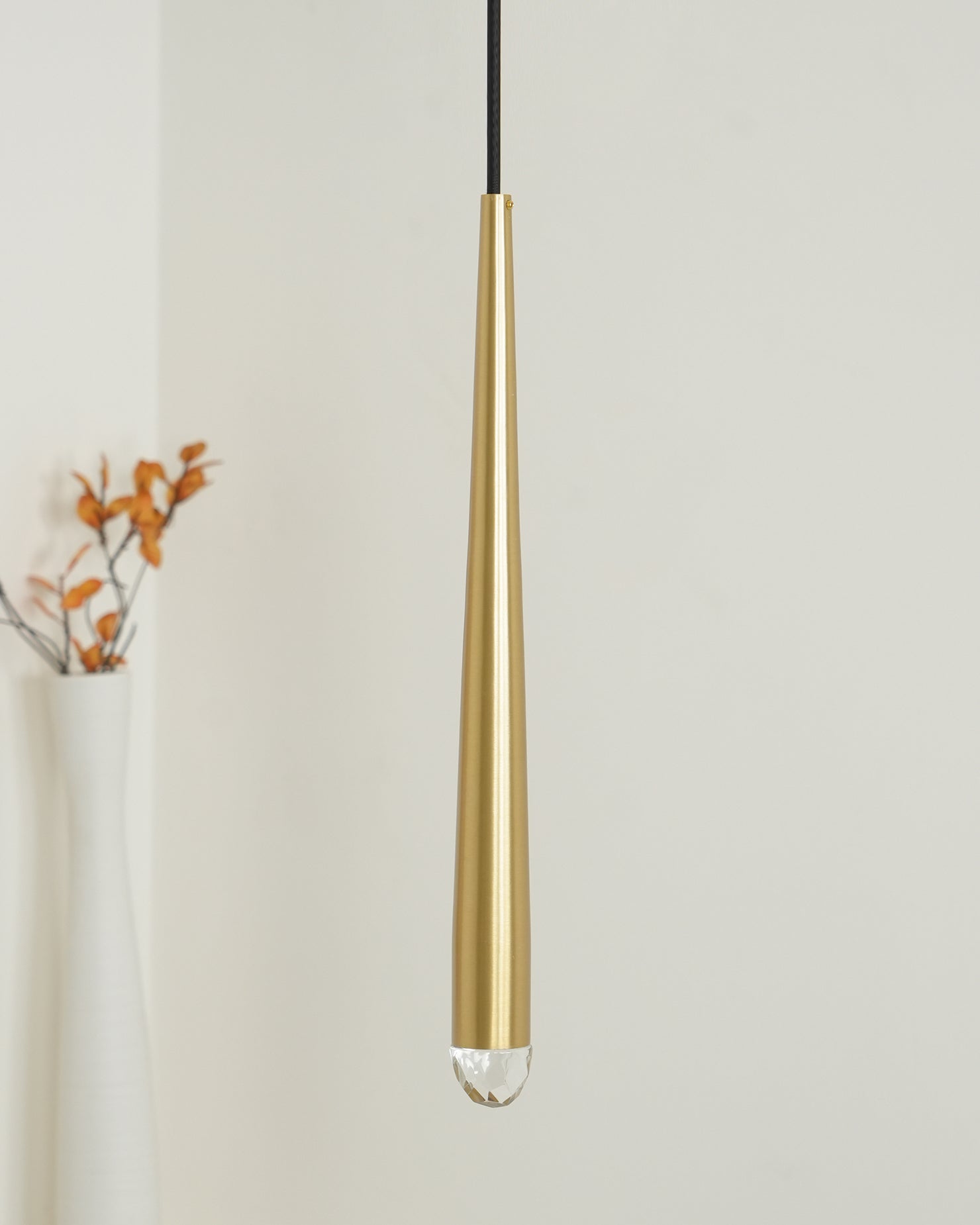 Zenith Chandelier Minimaliste Cristal Laiton - Neutralighting