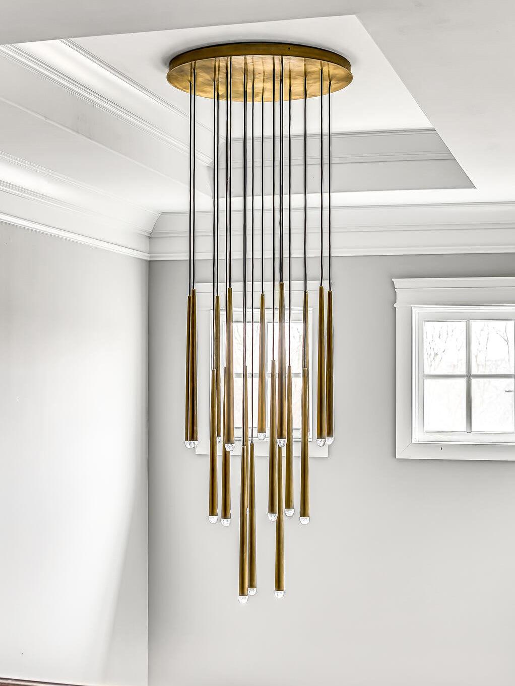 Zenith Chandelier Minimaliste Cristal Laiton - Neutralighting