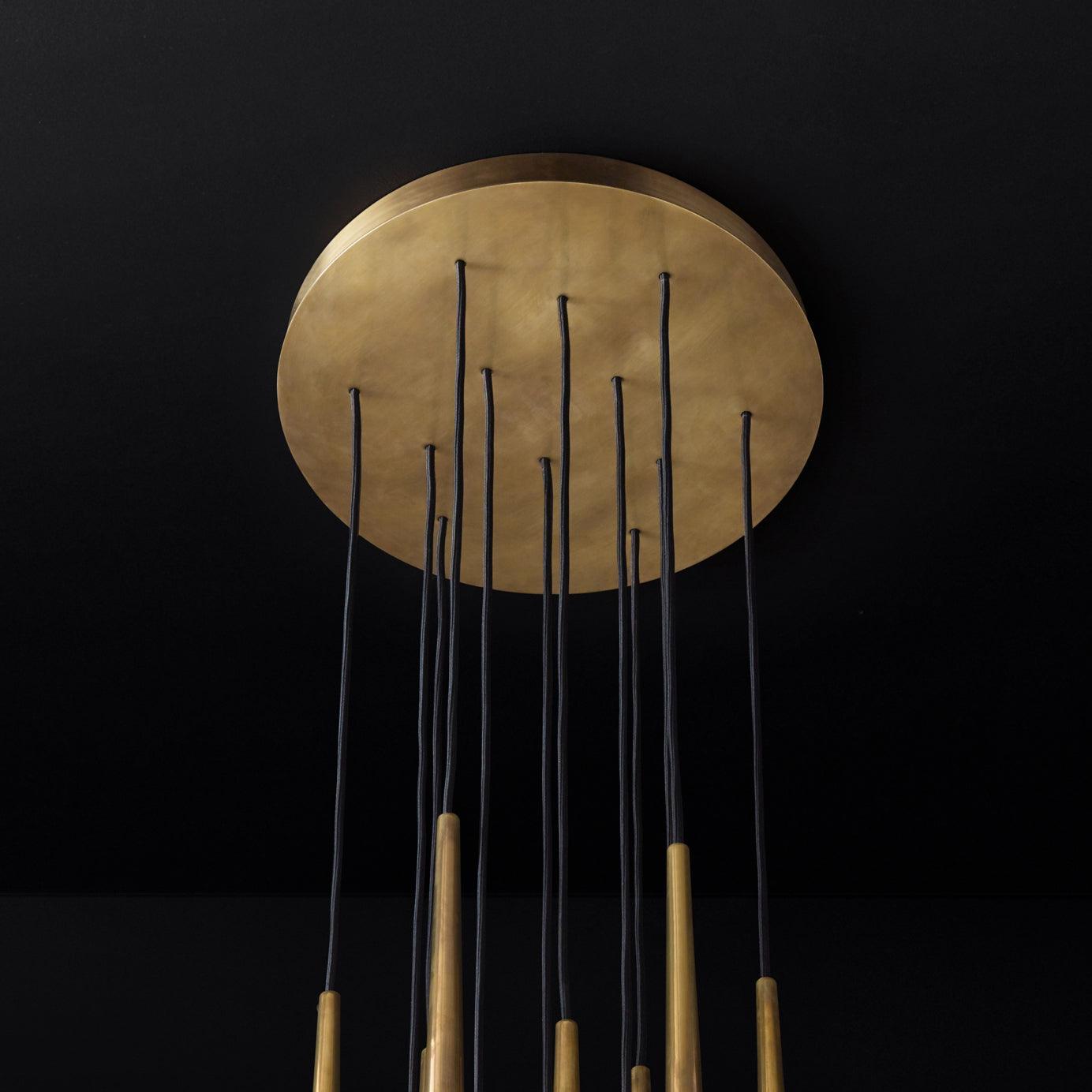 Zenith Chandelier Minimaliste Cristal Laiton - Neutralighting