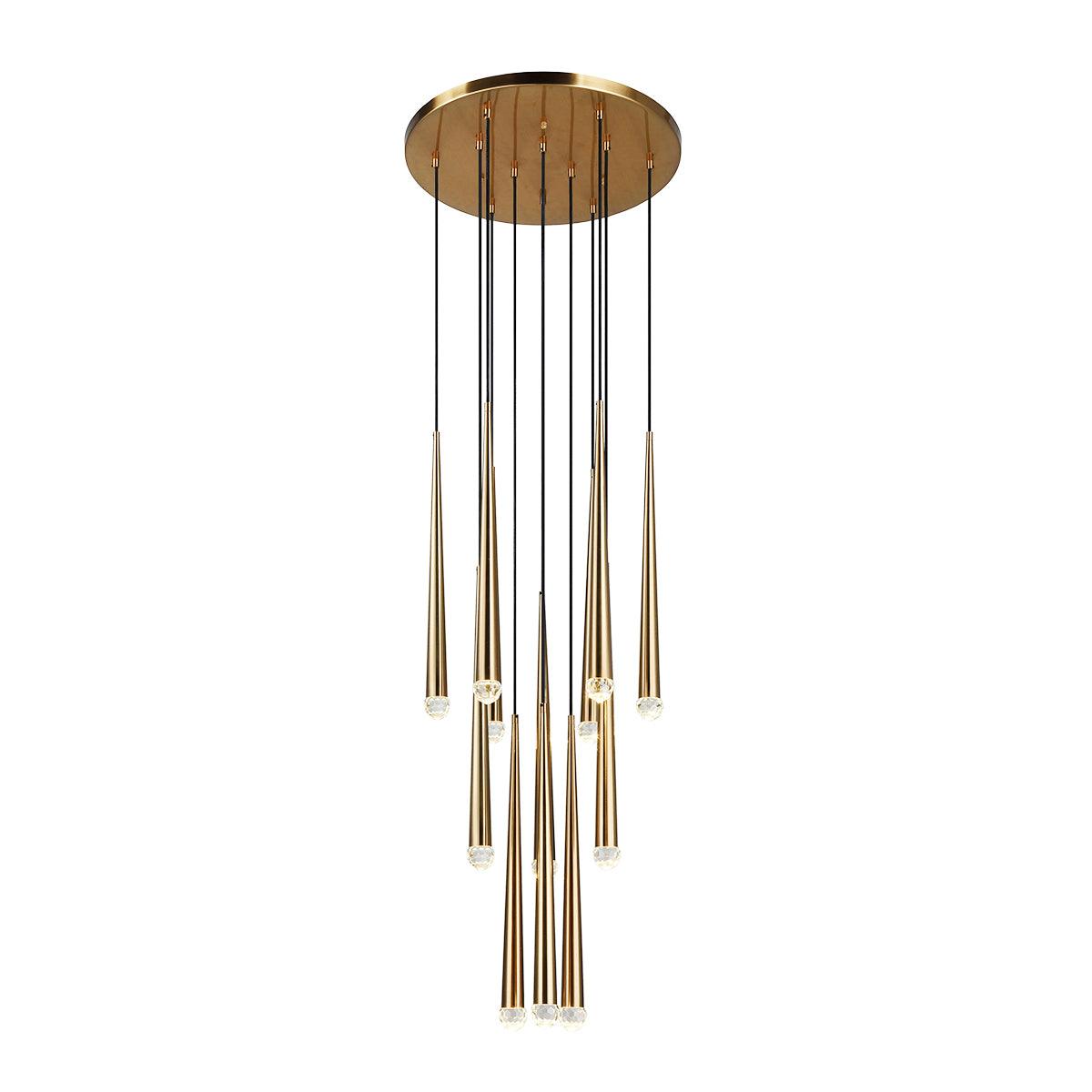 Zenith Chandelier Minimaliste Cristal Laiton - Neutralighting