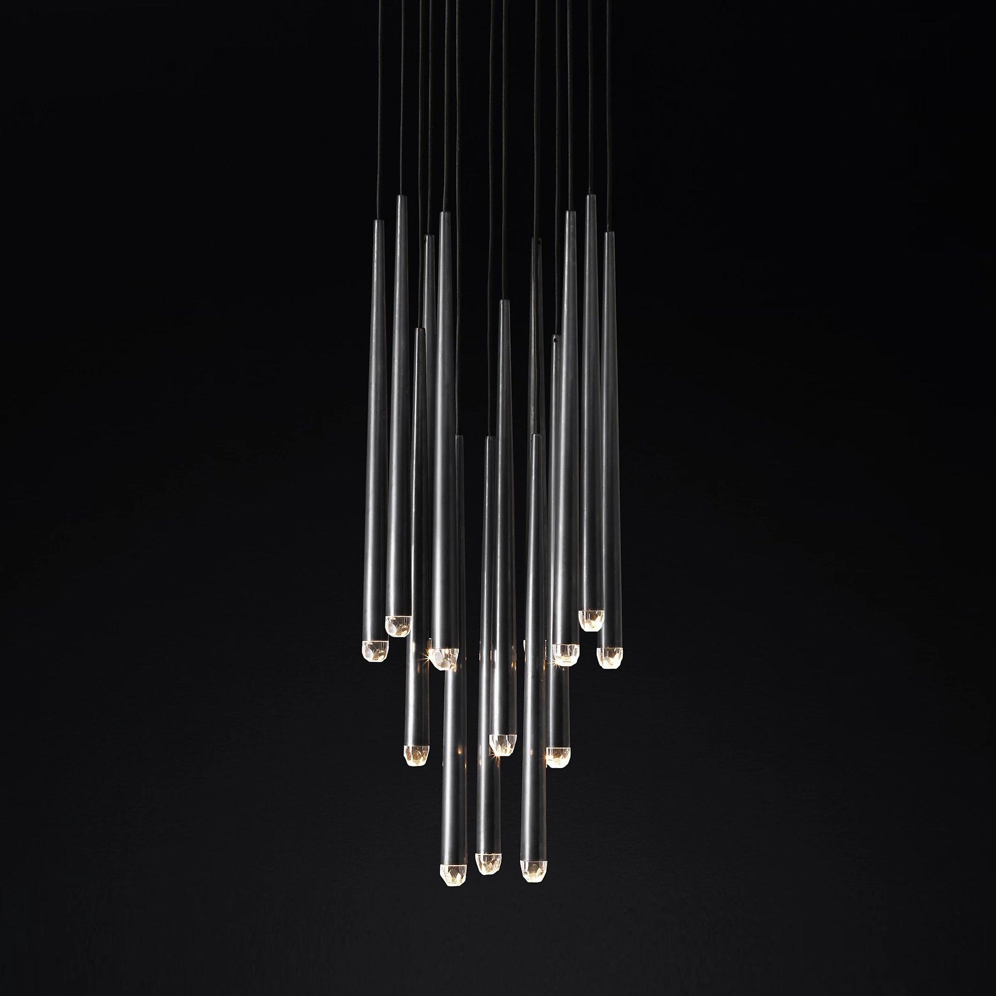 Zenith Chandelier Minimaliste Cristal Laiton - Neutralighting