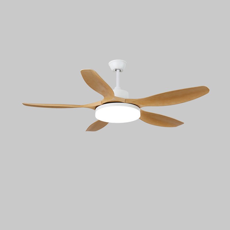 Plafonnier ventilateur Arysen minimaliste en bois, finition grain de bois Naturel
