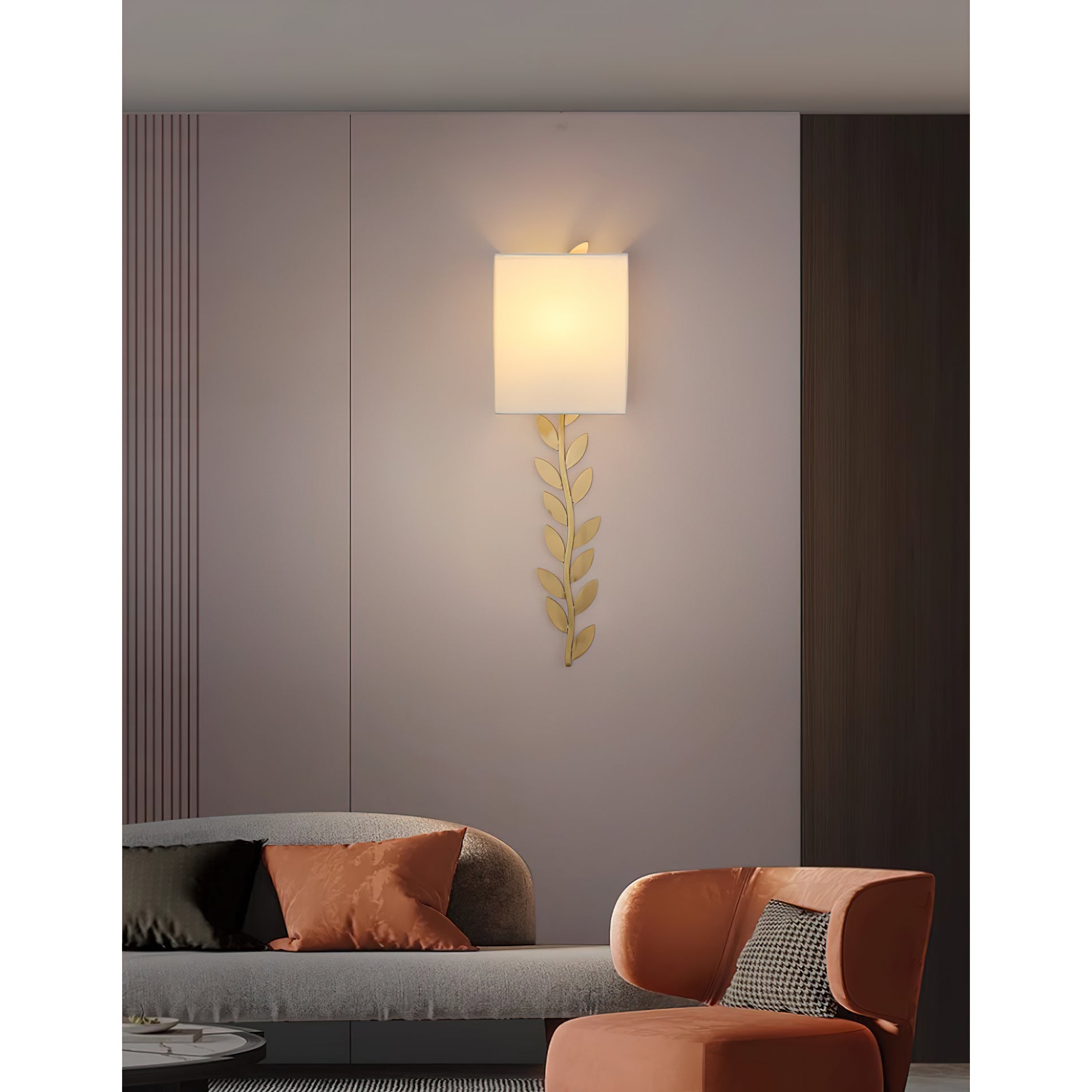 Plotuvyo Lampe Murale Métal Laiton Tissu Grove Minimaliste Moderne - Neutralighting