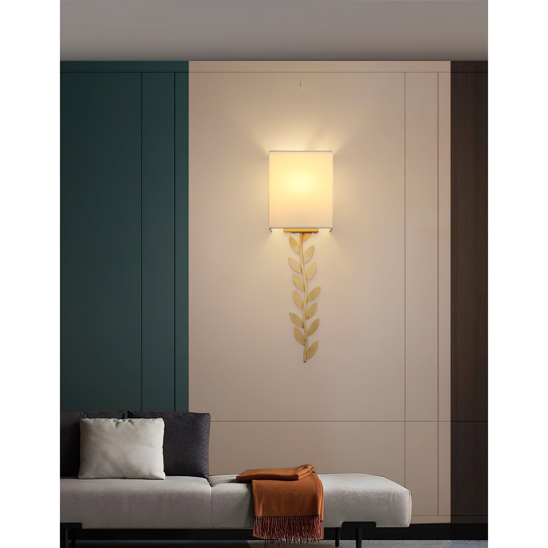 Plotuvyo Lampe Murale Métal Laiton Tissu Grove Minimaliste Moderne - Neutralighting