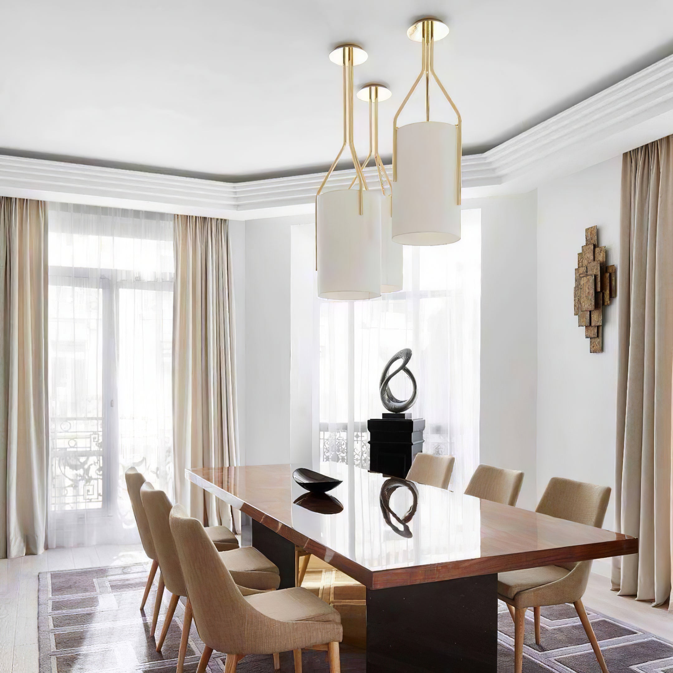 Lustra Chandelier LED 3-Lumières Laiton Moderne - Neutralighting