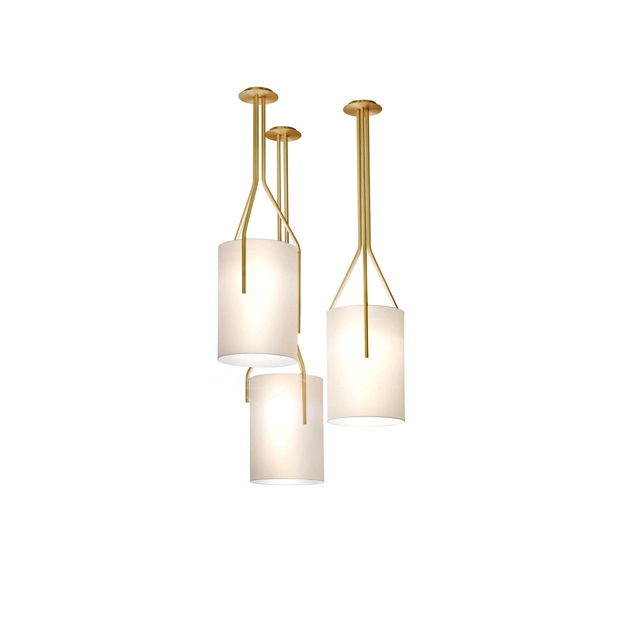 Lustra Chandelier LED 3-Lumières Laiton Moderne - Neutralighting