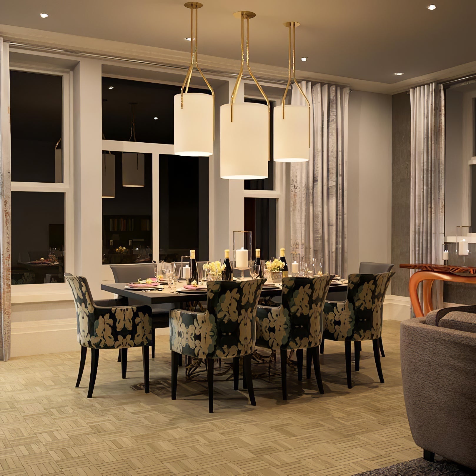 Lustra Chandelier LED 3-Lumières Laiton Moderne - Neutralighting