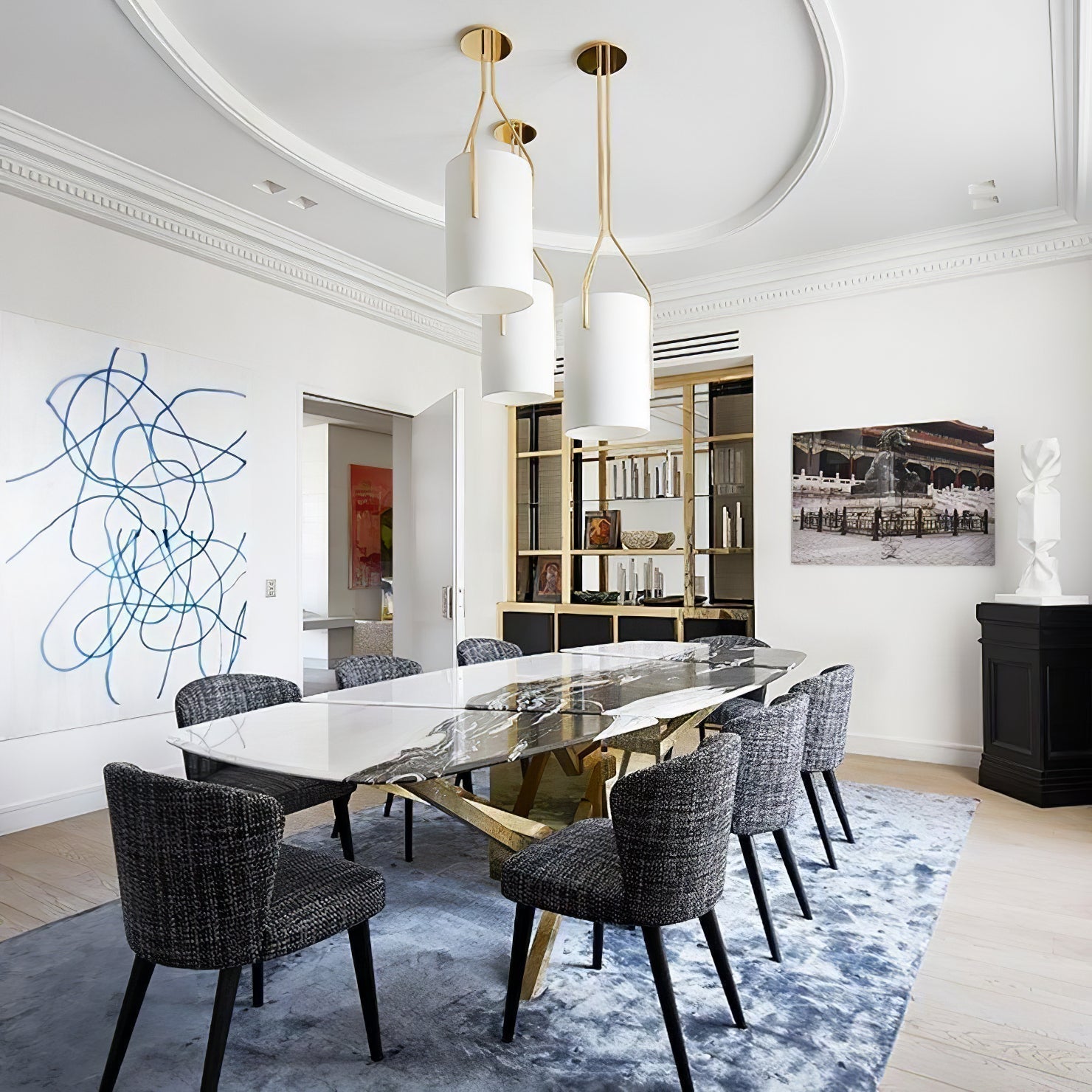 Lustra Chandelier LED 3-Lumières Laiton Moderne - Neutralighting