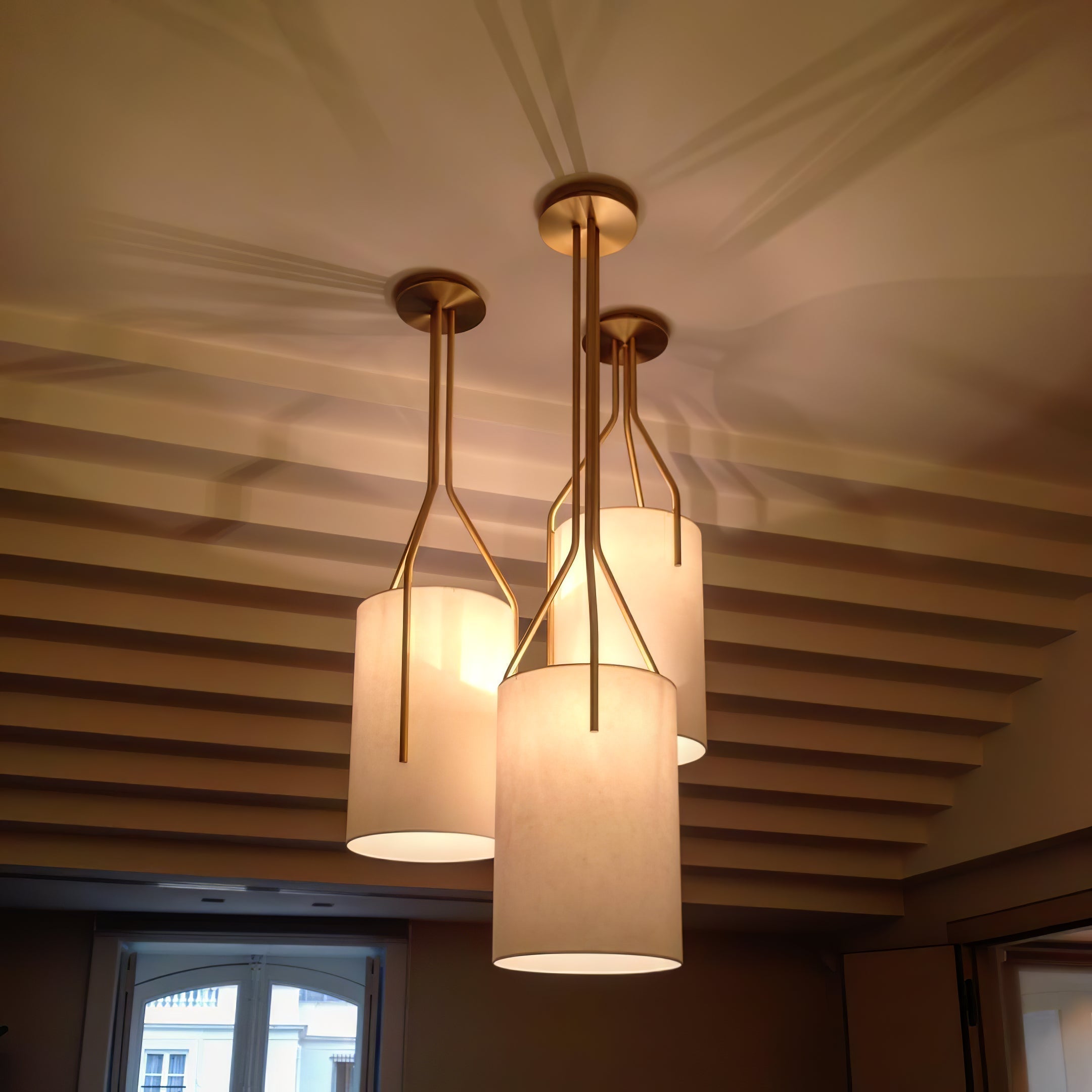 Lustra Chandelier LED 3-Lumières Laiton Moderne - Neutralighting