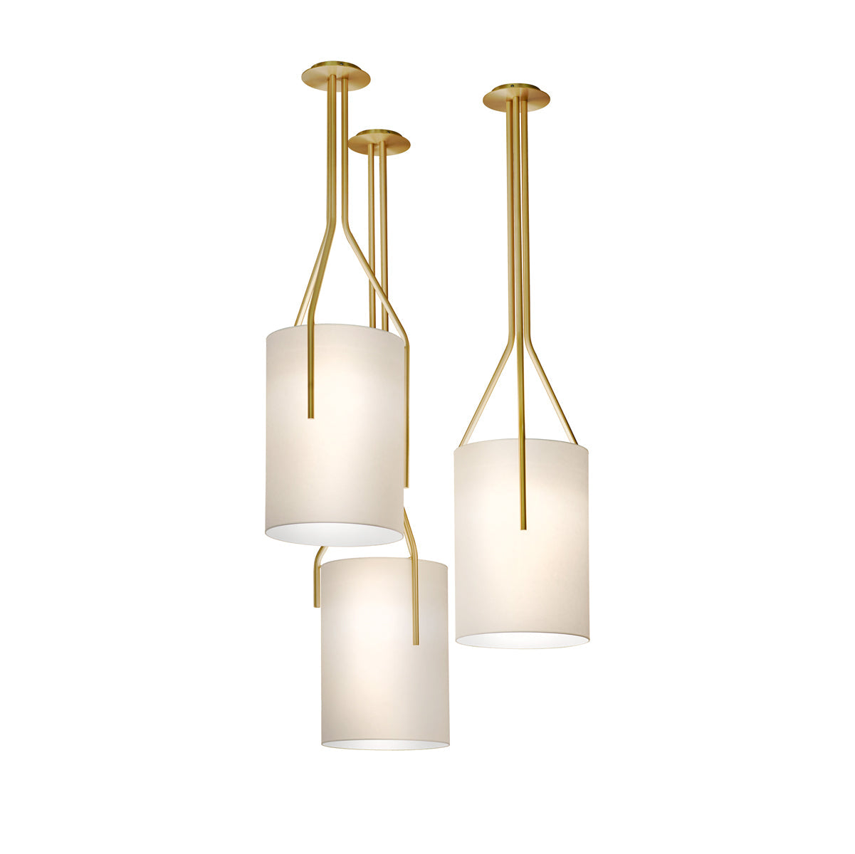 Lustra Chandelier LED 3-Lumières Laiton Moderne - Neutralighting
