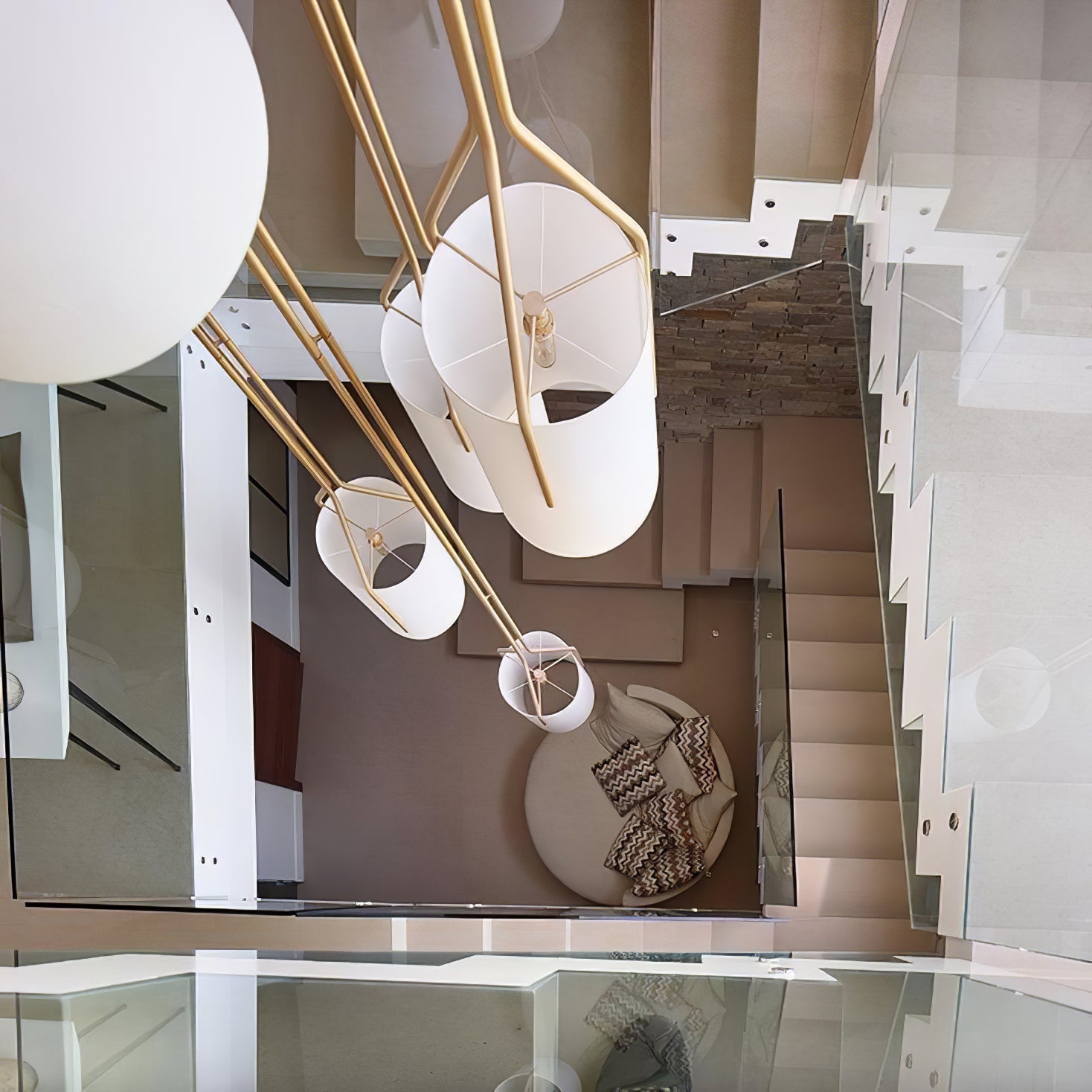 Lustra Chandelier LED 3-Lumières Laiton Moderne - Neutralighting