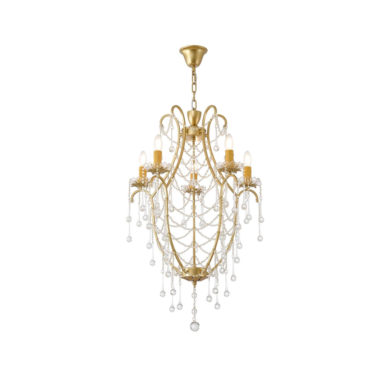 Qvistuvyo Individual Creativity Metal Glass Chandelier - Lamp Copper