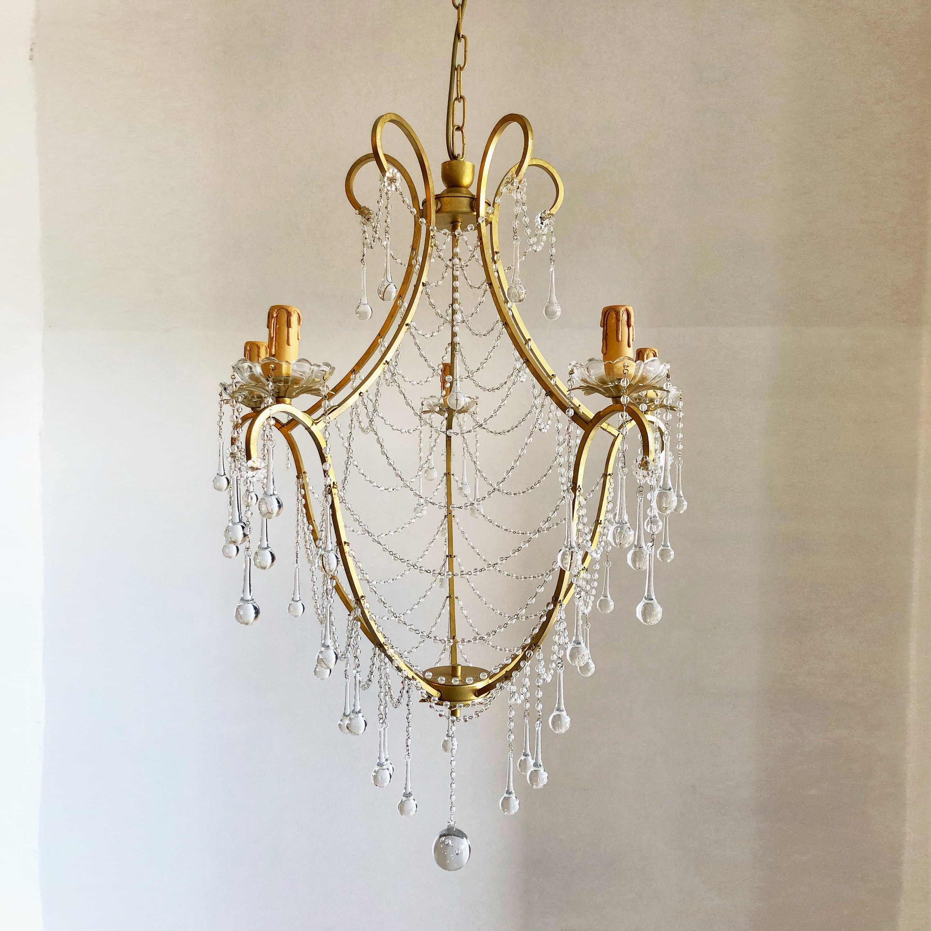 Qvistuvyo Individual Creativity Metal Glass Chandelier - Lamp Copper