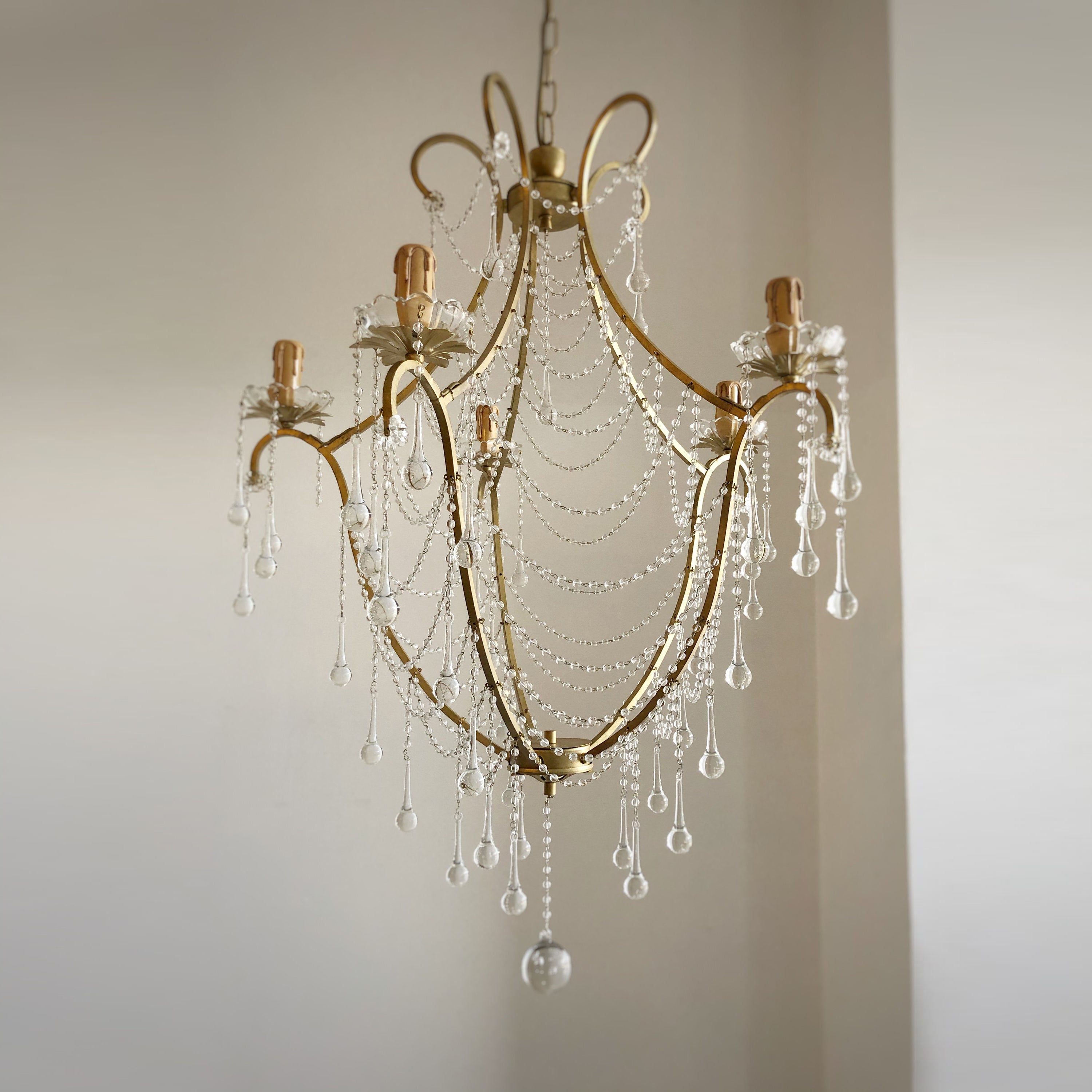 Qvistuvyo Individual Creativity Metal Glass Chandelier - Lamp Copper